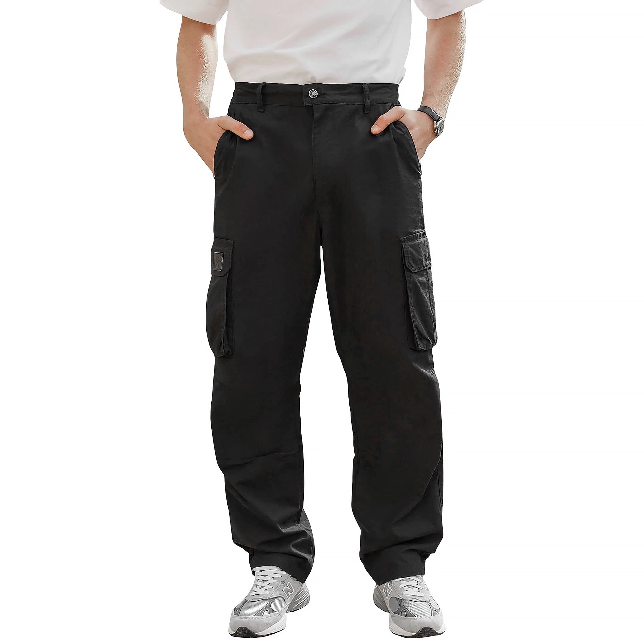 Belier Black Ripstop Cargo Pants - Durable Military Style Tactical Pants for Men | Outdoor Hiking, Workwear & Casual Streetwear