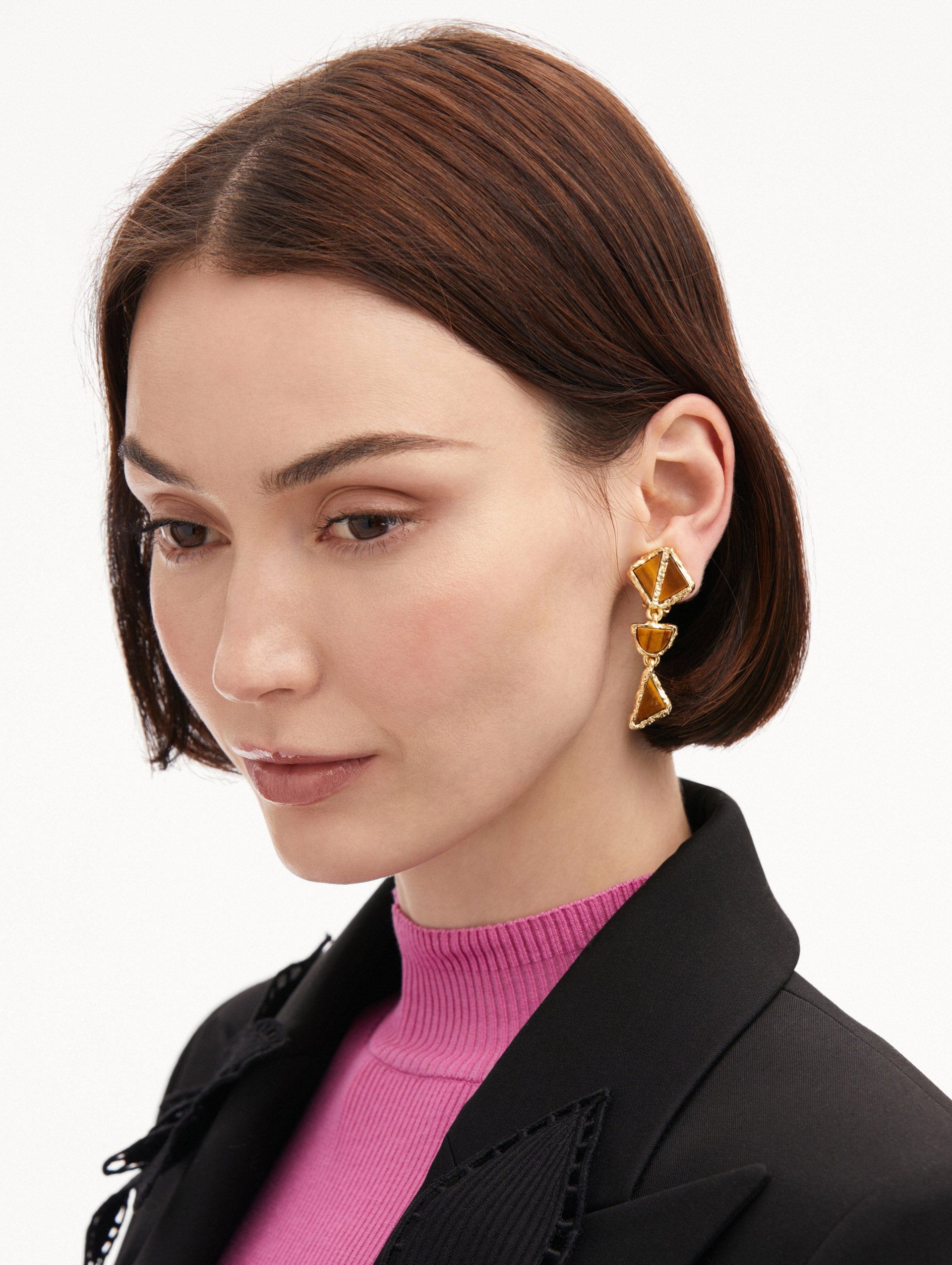 Mixed Stone Clip-On Earrings for Women – Non-Pierced Fashion Jewelry for Parties, Weddings & Special Occasions