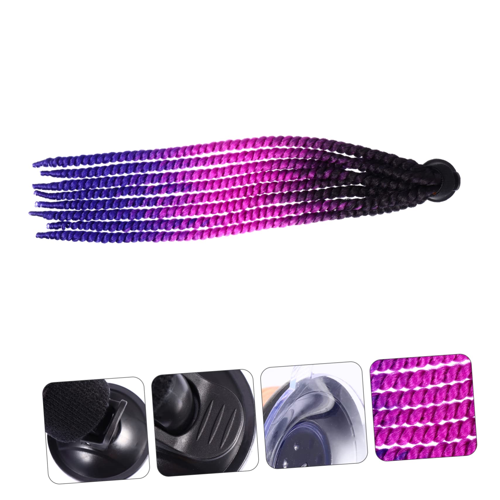 WHAMVOX Motorcycle Helmet Wig - Safe Odorless Braid Decoration for Riding Fun
