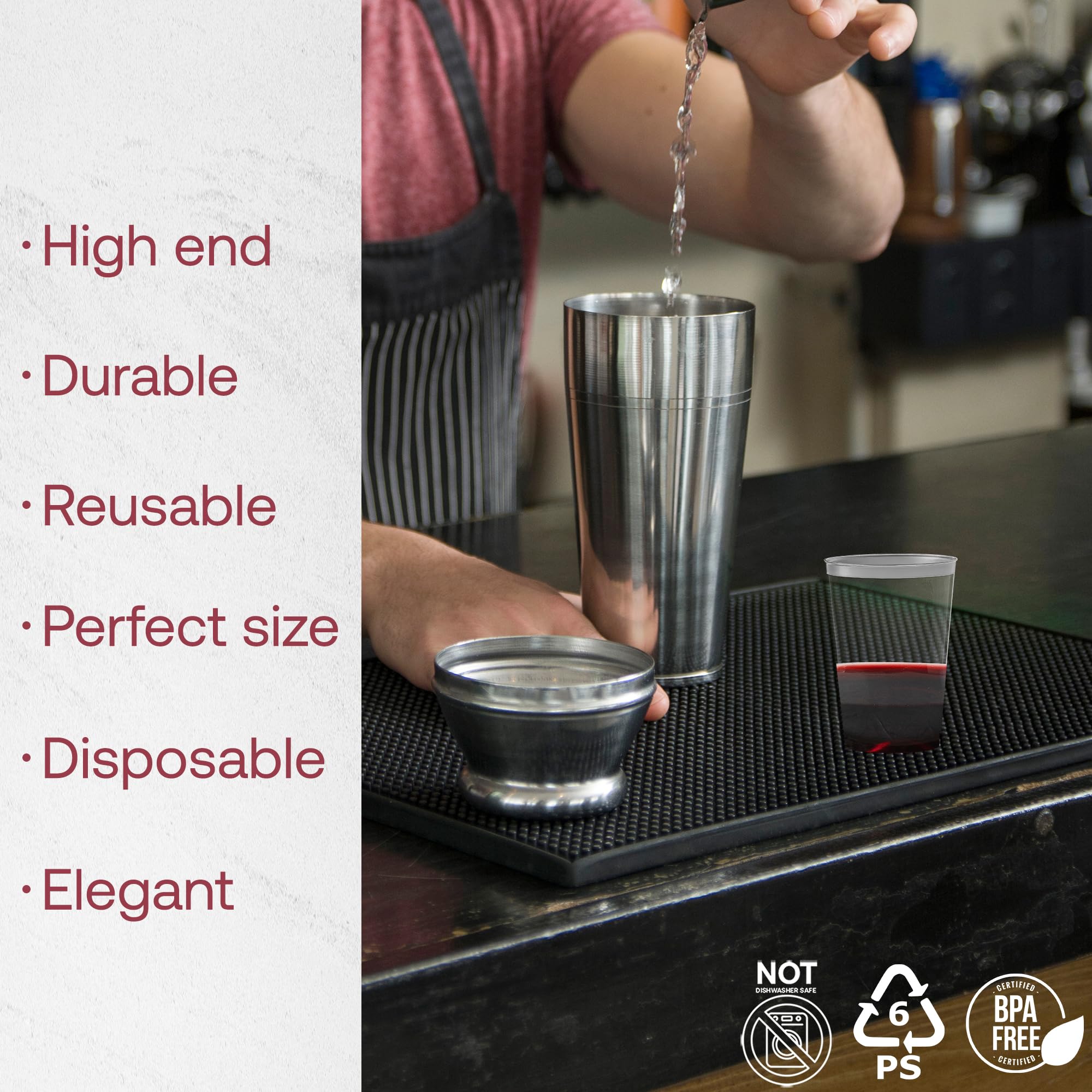 Smarty Had A Party 12 oz Clear Disposable Plastic Cups with Silver Rim - 240 Pack | Elegant Cocktail, Iced Coffee & Smoothie Tumblers | Durable Drinkware for Parties, Weddings, BBQs & Events | Perfect for Home, Office & Catering Use