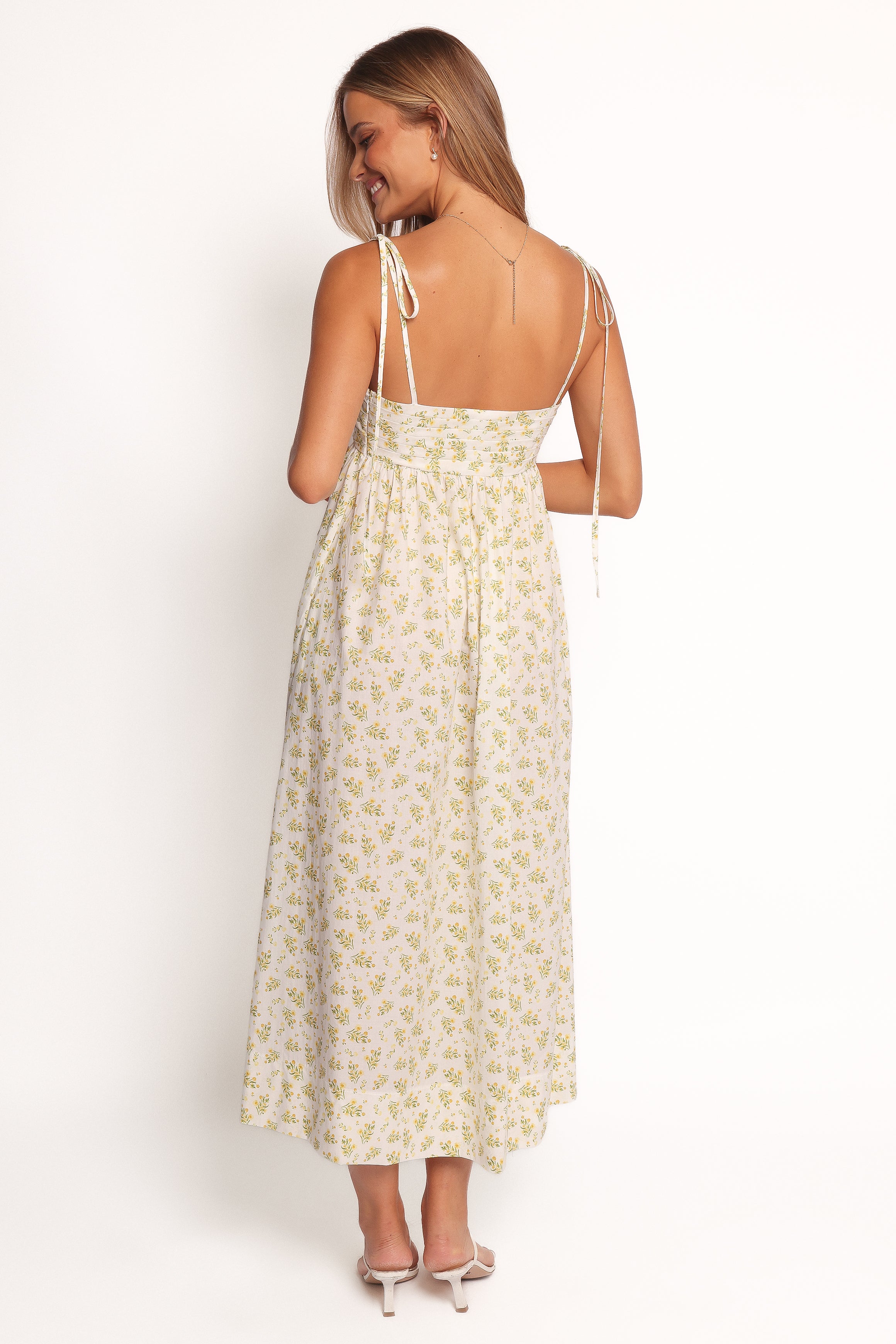 Ashtyn Women's Maxi Dress - Yellow Floral Print Summer Beach Dress for Vacation, Party & Casual Wear
