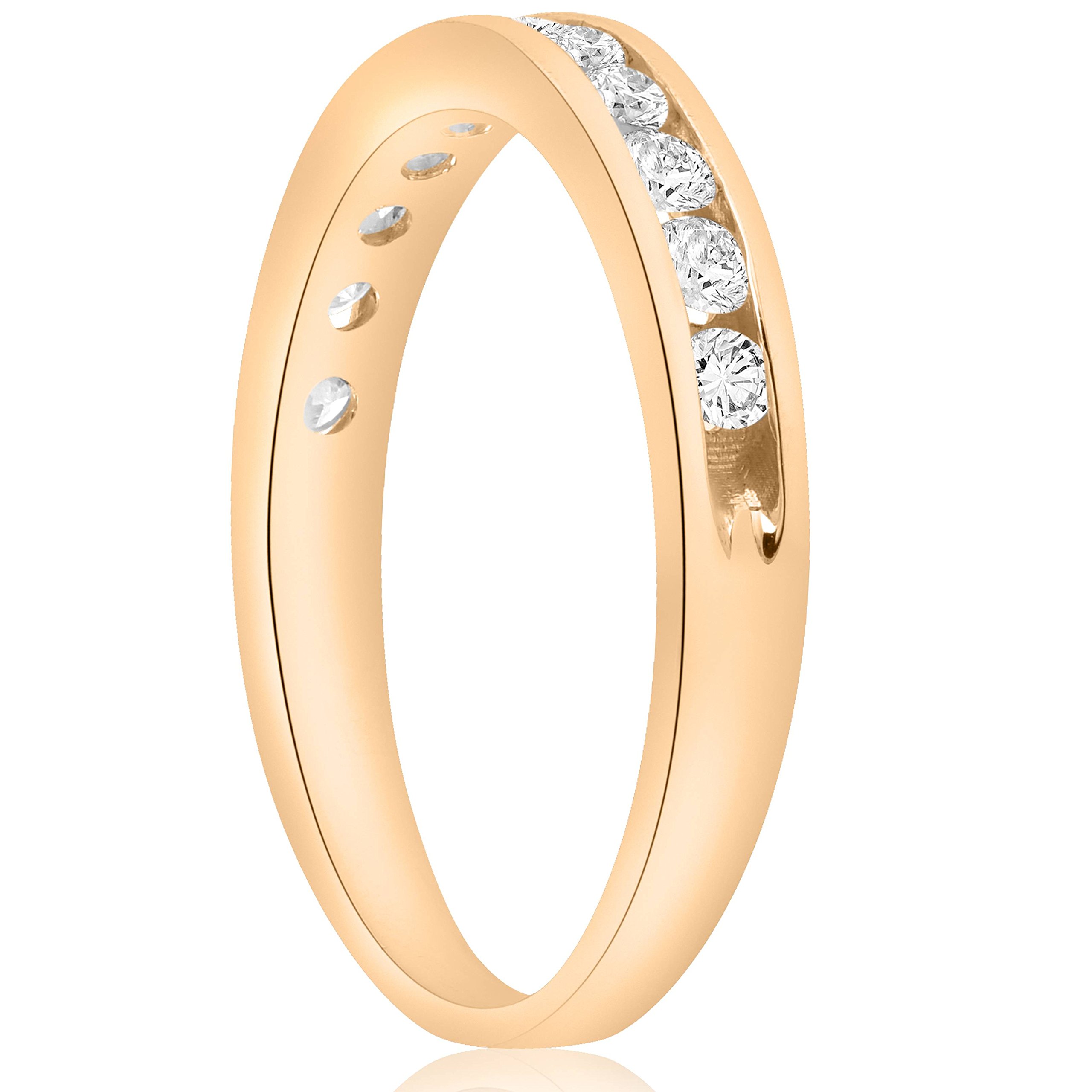 1/2 Carat Diamond Channel Set Wedding Band Ring in 10k Yellow Gold - Perfect for Bridal Jewelry, Anniversary Gifts & Special Occasions