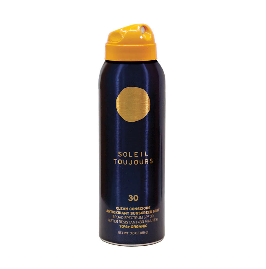 Clean Conscious Antioxidant Sunscreen Mist SPF 30 - Lightweight, Non-Greasy Face & Body Sun Protection for Daily Use, Outdoor Activities & Beach Days