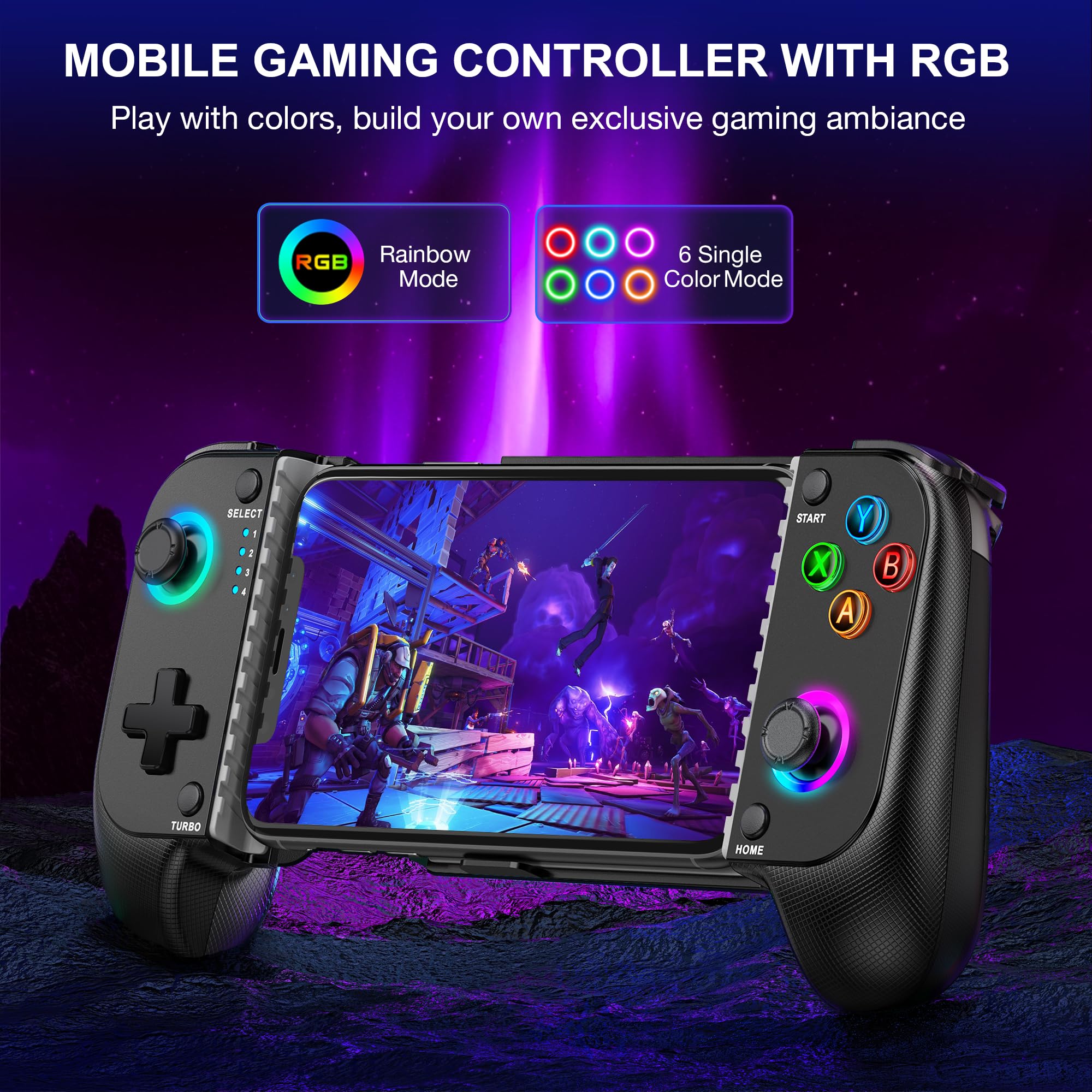 Wireless Phone Controller for iPhone/Android - Hall Joystick for Gaming on Xbox, PS, Steam & More