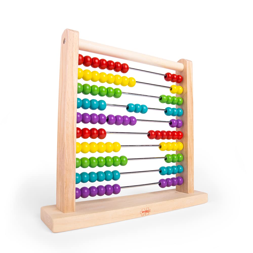 Bigjigs Toys Wooden Abacus - Educational Counting Toy for Toddlers & Kids | Montessori Math Learning Tool | Classic Wooden Number Toy for Early Childhood Development - Perfect for Homeschooling & Classroom Use