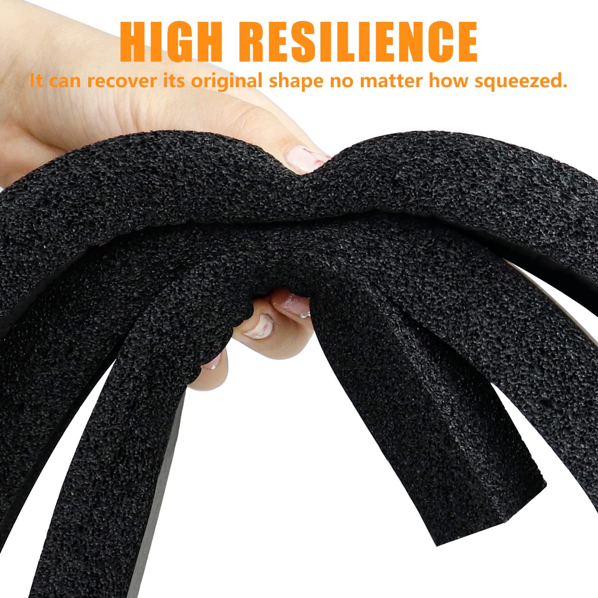 LBG 1 Inch Wide x 1 Inch Thick High Resilience Window Air Conditioner Foam Insulating Strip - 6.5 Feet Long (2 Rolls) for Energy Efficiency & Noise Reduction - Perfect for Home, Office & RV Window Seal Weatherproofing