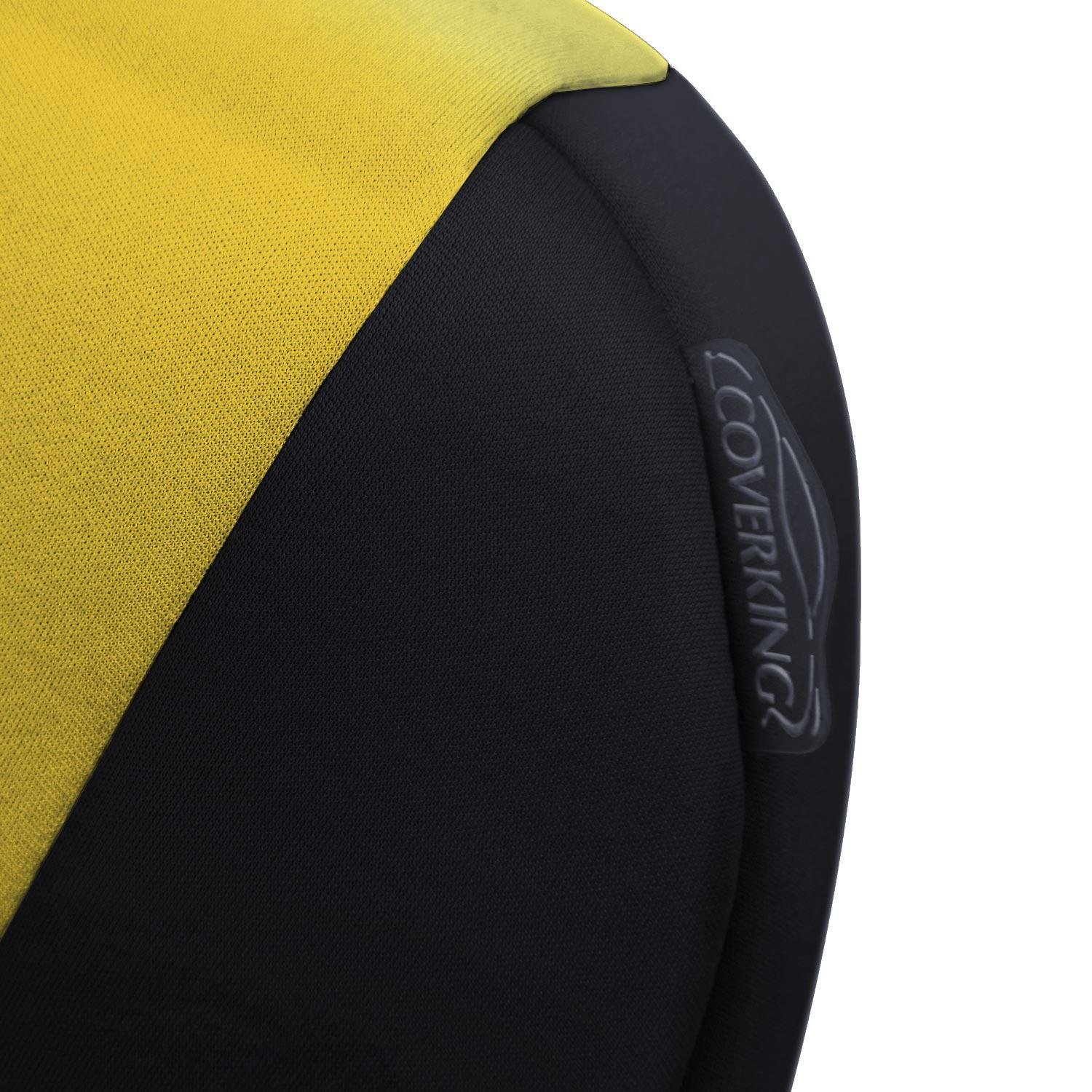 Custom Fit Neoprene 50/50 Bucket Seat Cover for Toyota Tacoma - Yellow with Black Sides | Front Seat Protection | Waterproof & Durable Car Accessories | Perfect for Off-Roading, Camping & Daily Commute
