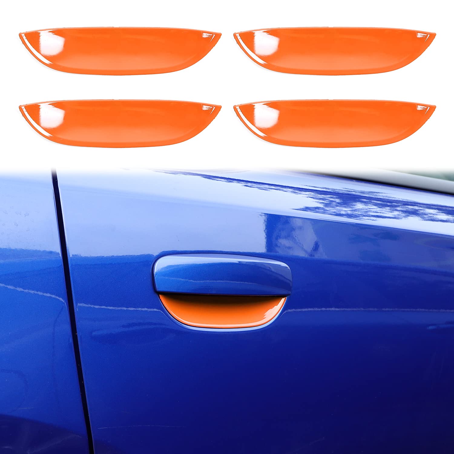 JWWY Orange Dodge Charger Door Handle Bowl Cover Trim - Compatible with Dodge Charger 2015-2021 Models | Exterior Car Accessories for Protection & Style Enhancement