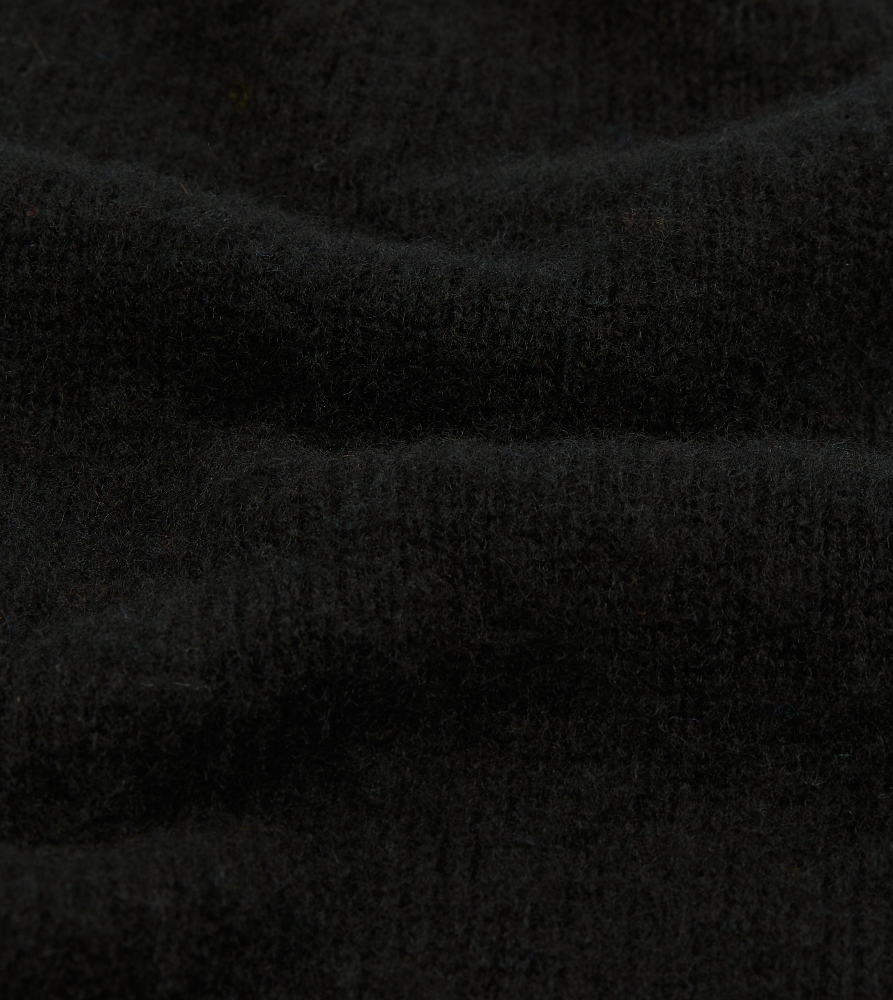 Black Brushed Shetland Wool Crew Neck Sweater for Men - Warm Winter Knit Pullover for Casual Outfits & Office Wear