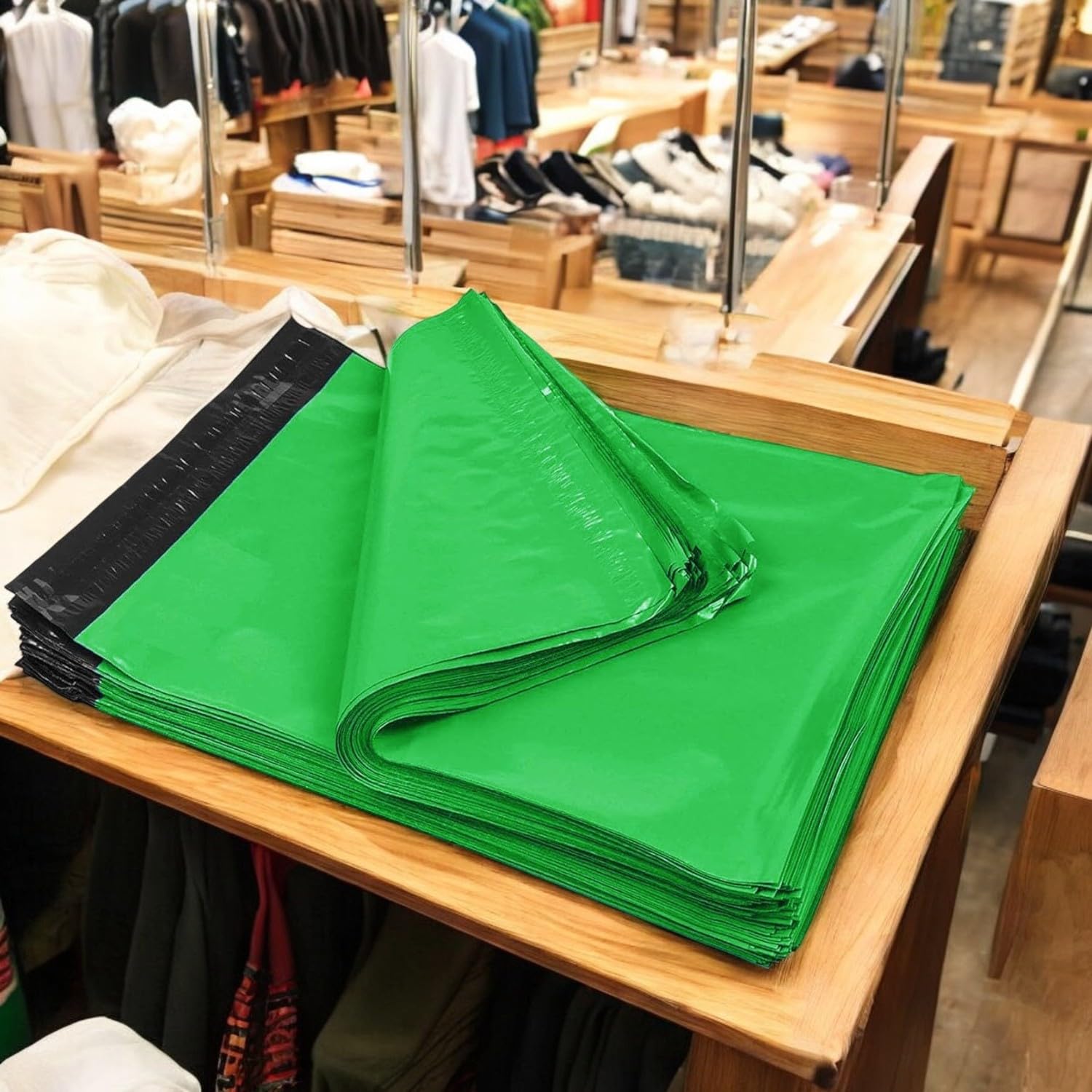 iMBAPrice 10x13 Inches Poly Mailers Shipping Envelopes - 100 Pack Green Waterproof Mailing Bags for Ecommerce, Clothing, Books & Small Business Shipping