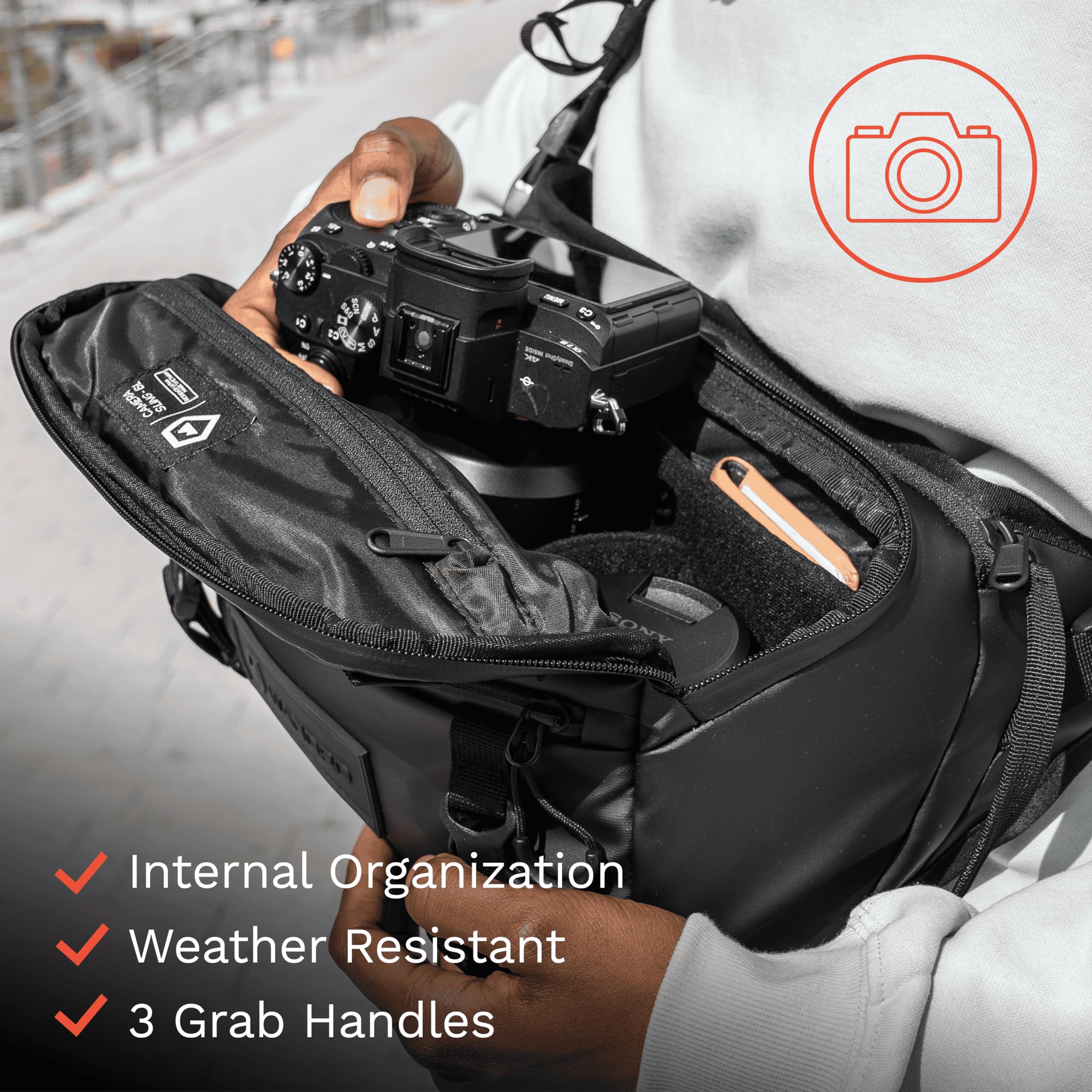 WANDRD ROGUE 6L Sling Camera Bag - Waterproof Crossbody Messenger Bag for DSLR & Mirrorless Cameras - Travel & Everyday Photography Accessory (Dallol Yellow)