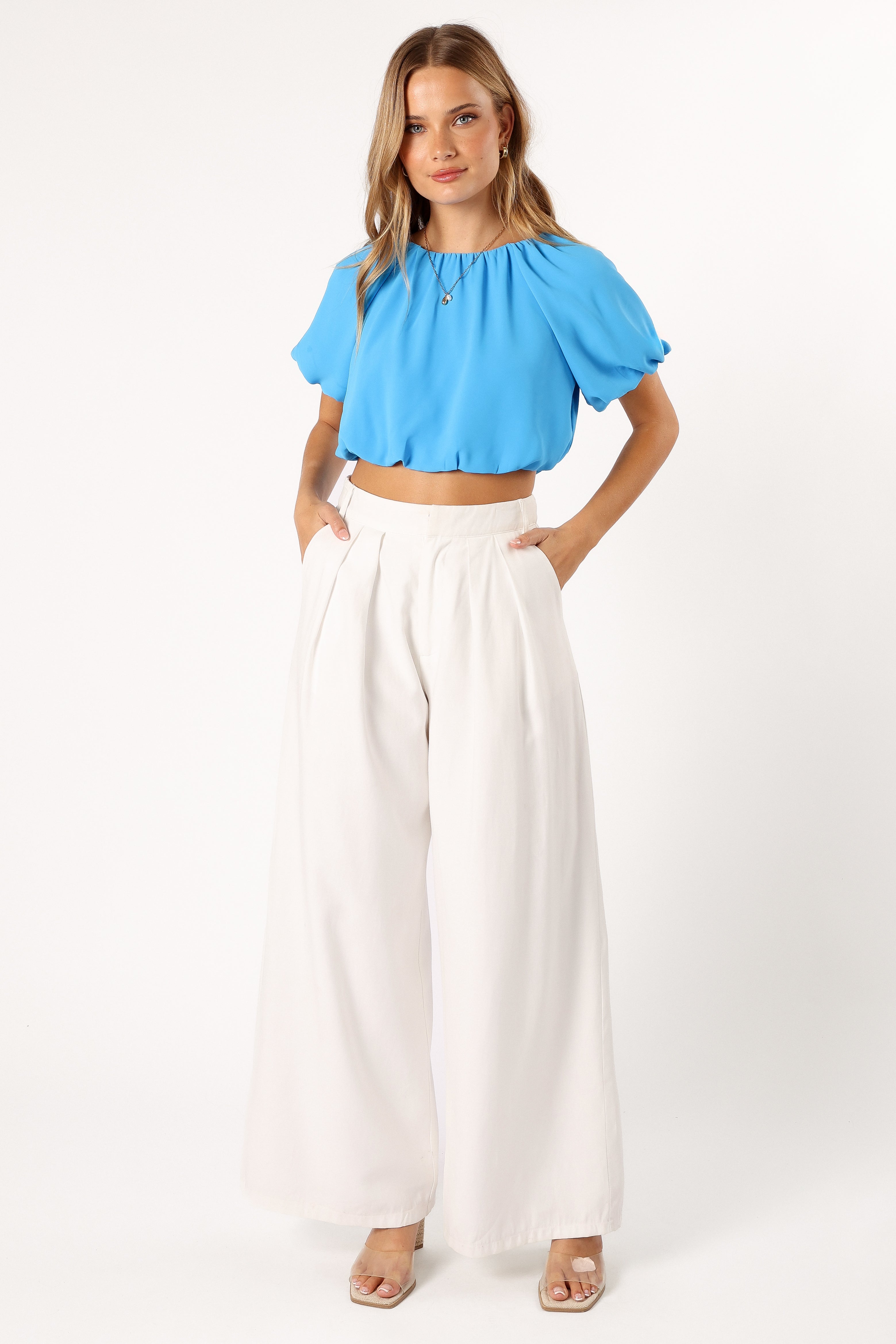 Enya Women's Blue Top - Stylish Casual Blouse for Everyday Wear, Work, and Outings
