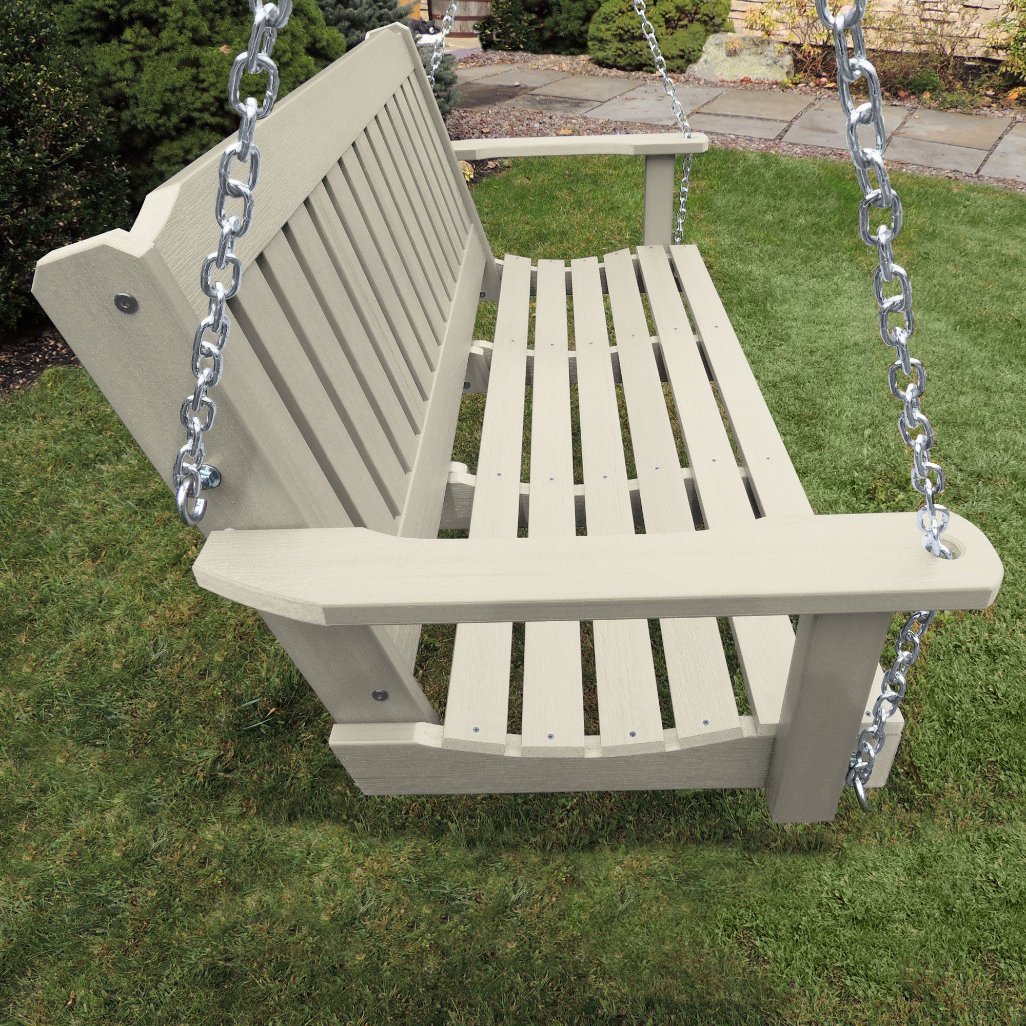 5ft Lehigh Porch Swing - Heavy Duty Outdoor Hanging Bench for Garden, Patio, Deck - Perfect for Relaxing & Lounging in Backyard, Front Porch or Balcony