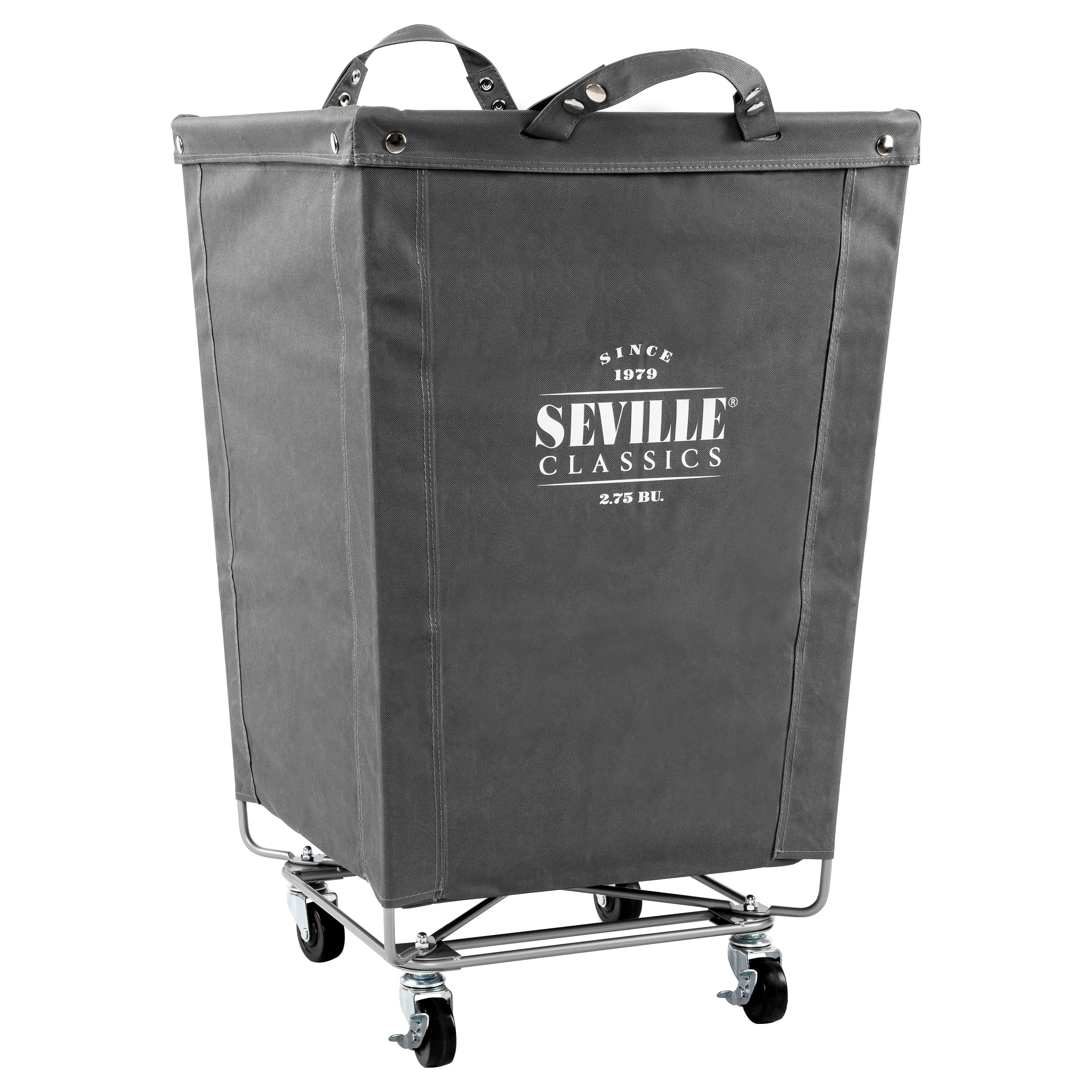 Heavy Duty Rolling Laundry Hamper with Wheels - Large Gray Laundry Basket for Clothes, Towels & Linens - Perfect for Bedroom, Bathroom & Laundry Room Organization