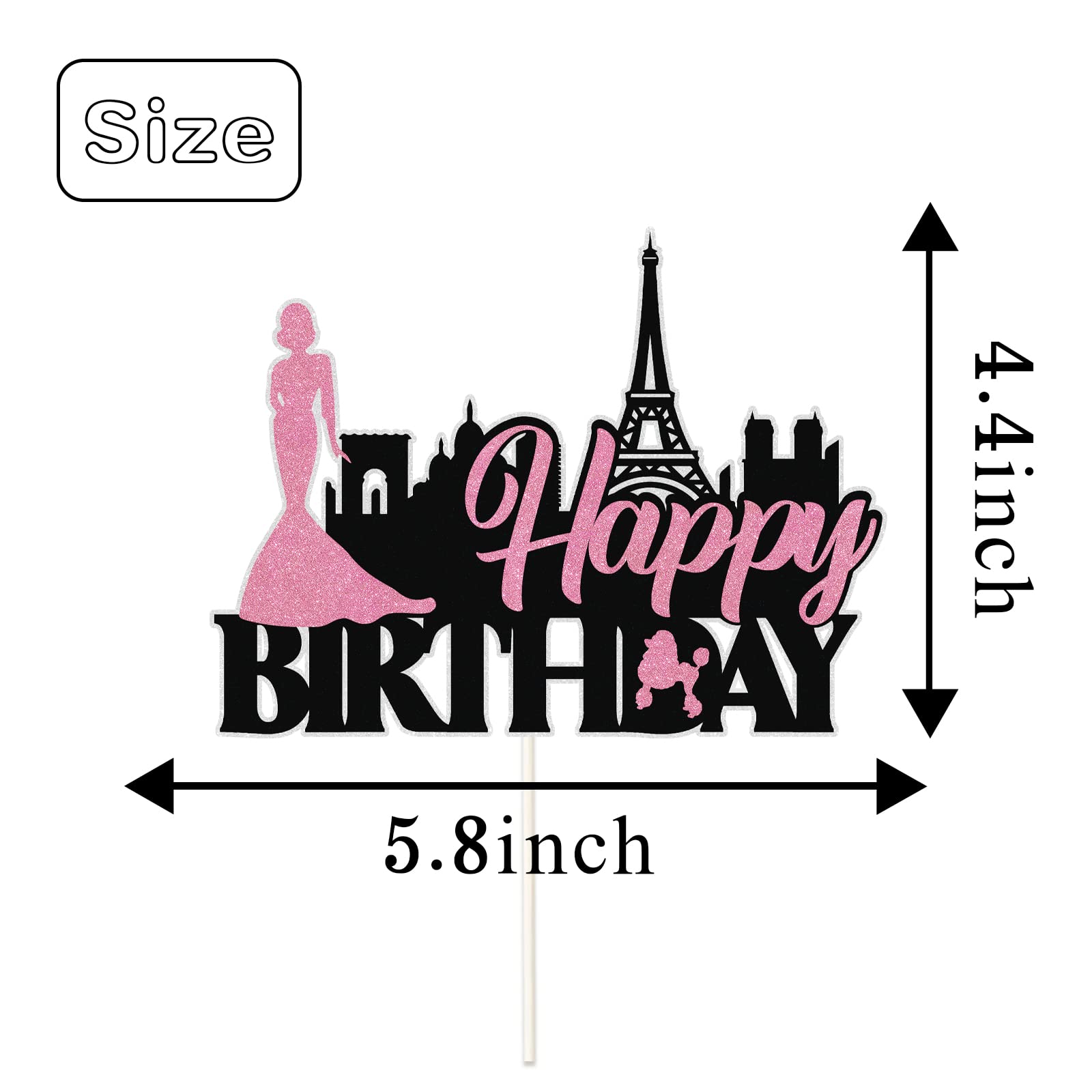 Sparkling Pink Glitter Eiffel Tower Cake Topper - Paris Theme Birthday Decor for Girls, Women & Kids - Perfect for Parisian Birthday Parties, Bridal Showers & Themed Celebrations