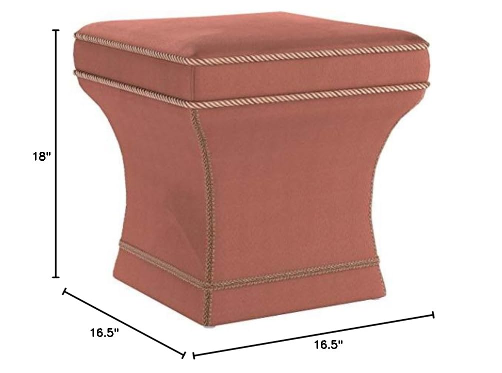 Jennifer Taylor Home Savannah Ottoman - Orange Accent Footstool for Living Room, Bedroom, or Office | Stylish Home Decor with Comfortable Cushioning