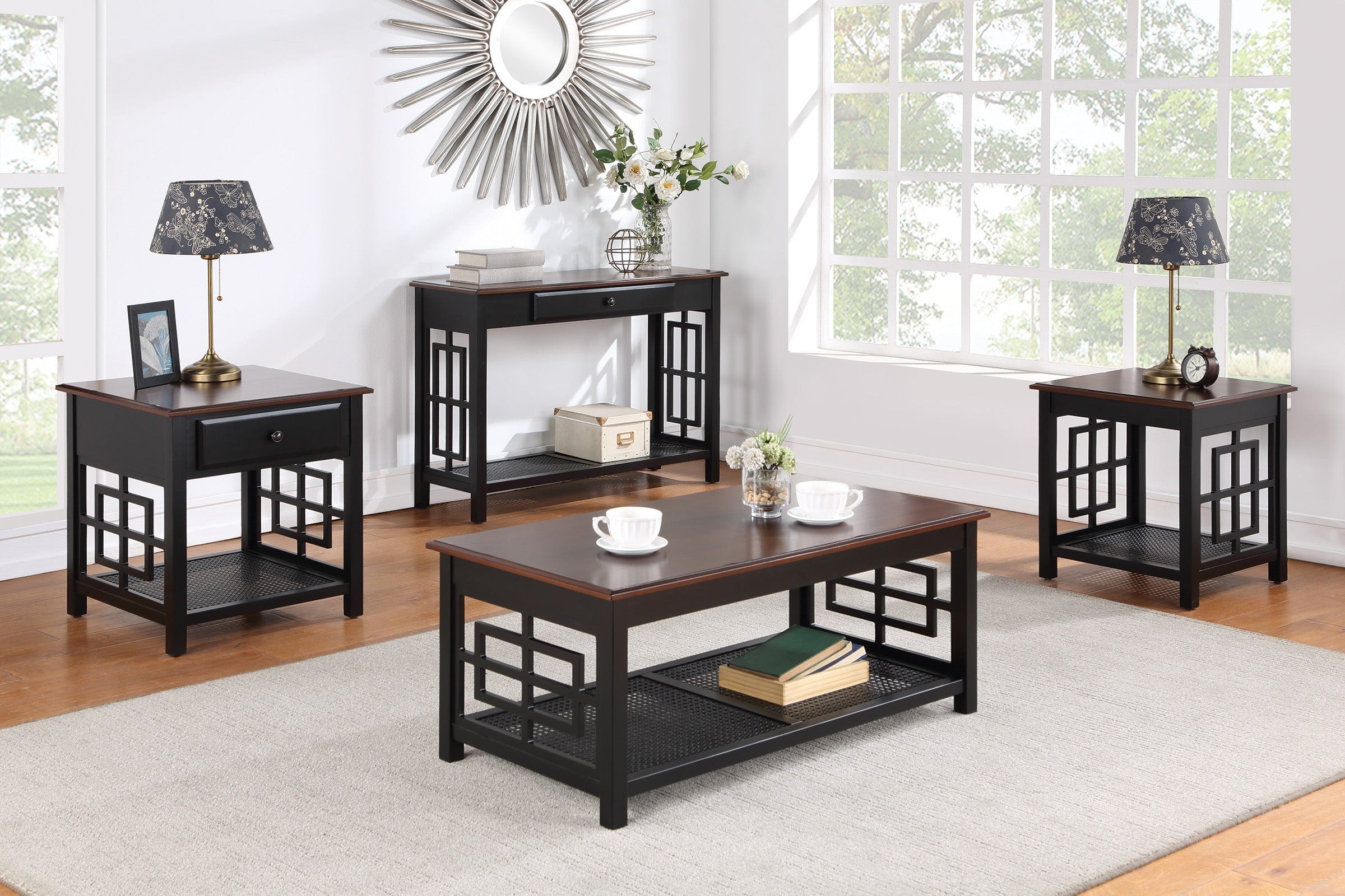 Office Star Oxford Foyer Table - Entryway Console Table with Shelf Storage, Dark Brown Wood Finish - Perfect for Hallway, Living Room & Office Decor