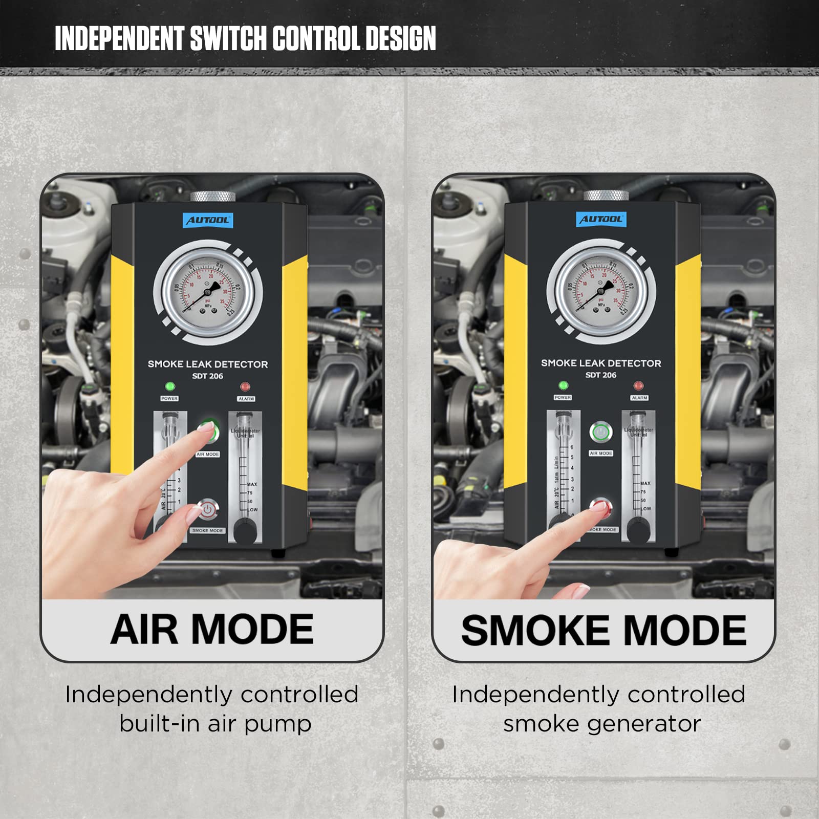 AUTOOL Dual Mode Automotive EVAP Smoke Leak Detector Tester Machine - Professional Diagnostic Tool for Car AC System & Fuel Tank Leak Detection