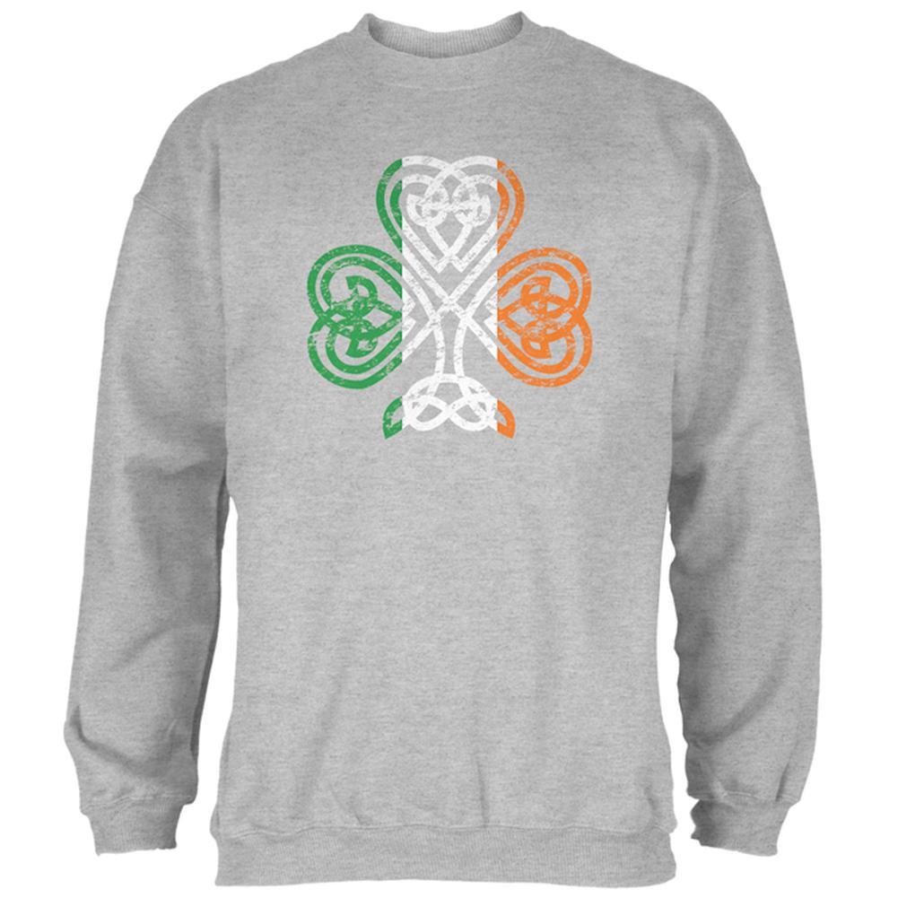 Old Glory St. Patrick's Day Shamrock Knot Men's Sweatshirt - Heather Green Pullover for Irish Celebration & Casual Wear