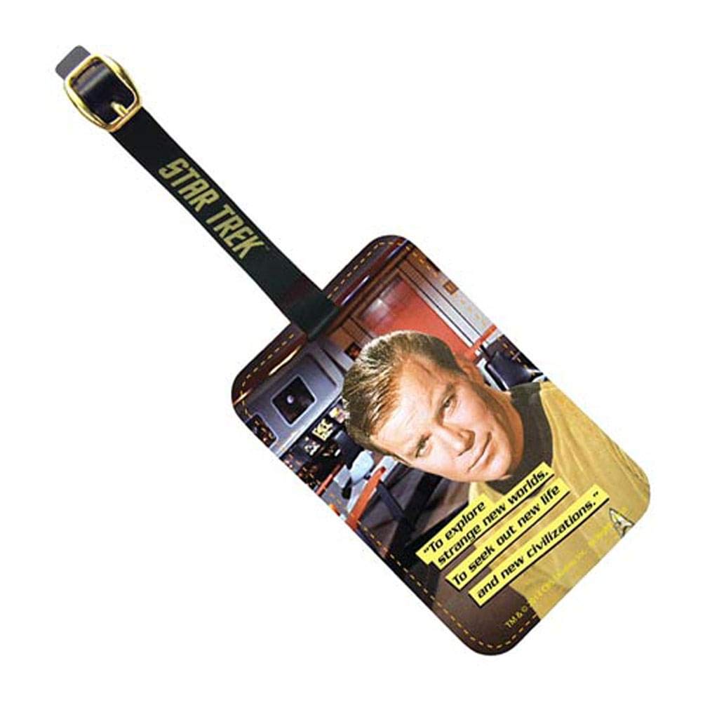 Star Trek Captain Kirk Graphic Luggage Tag - Durable Travel ID Tag for Suitcases & Backpacks - Perfect for Air Travel, Business Trips & Vacation Adventures