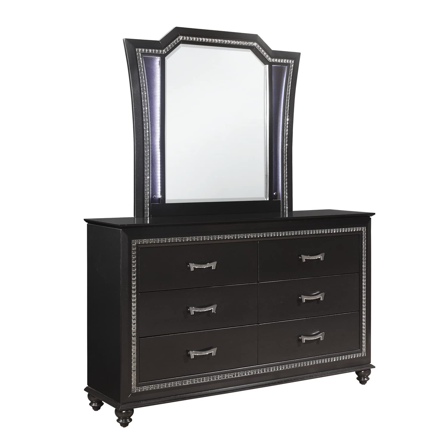 Stylish Metallica Mirror by Global Furniture USA - Perfect for Living Room, Bedroom & Bathroom Decor