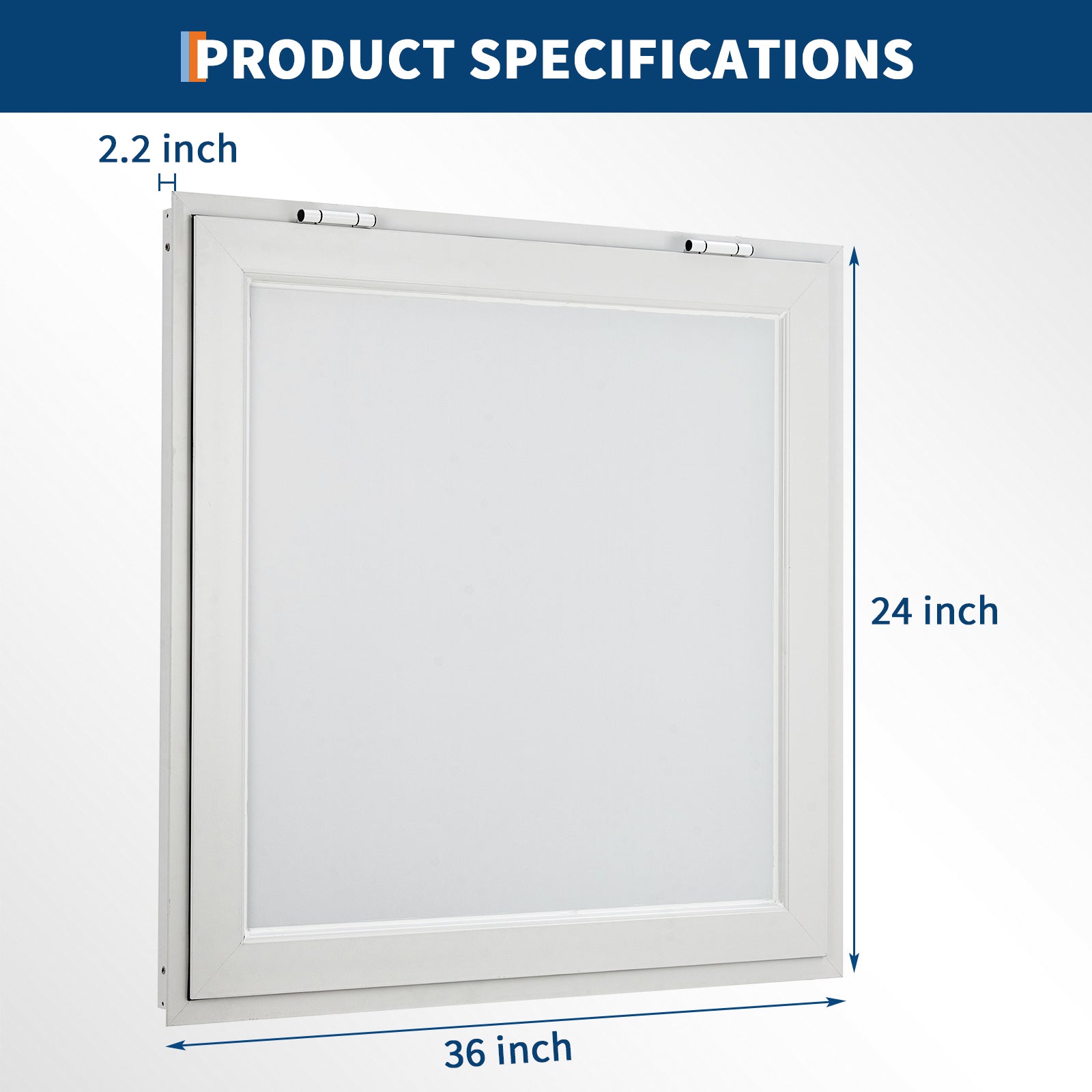 GARVEE 36x24 Inch Heavy Duty Aluminum Concession Window for Food Trucks & Stands - 85° Weatherproof Awning Door with Dual Point Lock (Glass Not Included) - Perfect for Outdoor Food Service, Ice Cream Shops & Mobile Vending Businesses