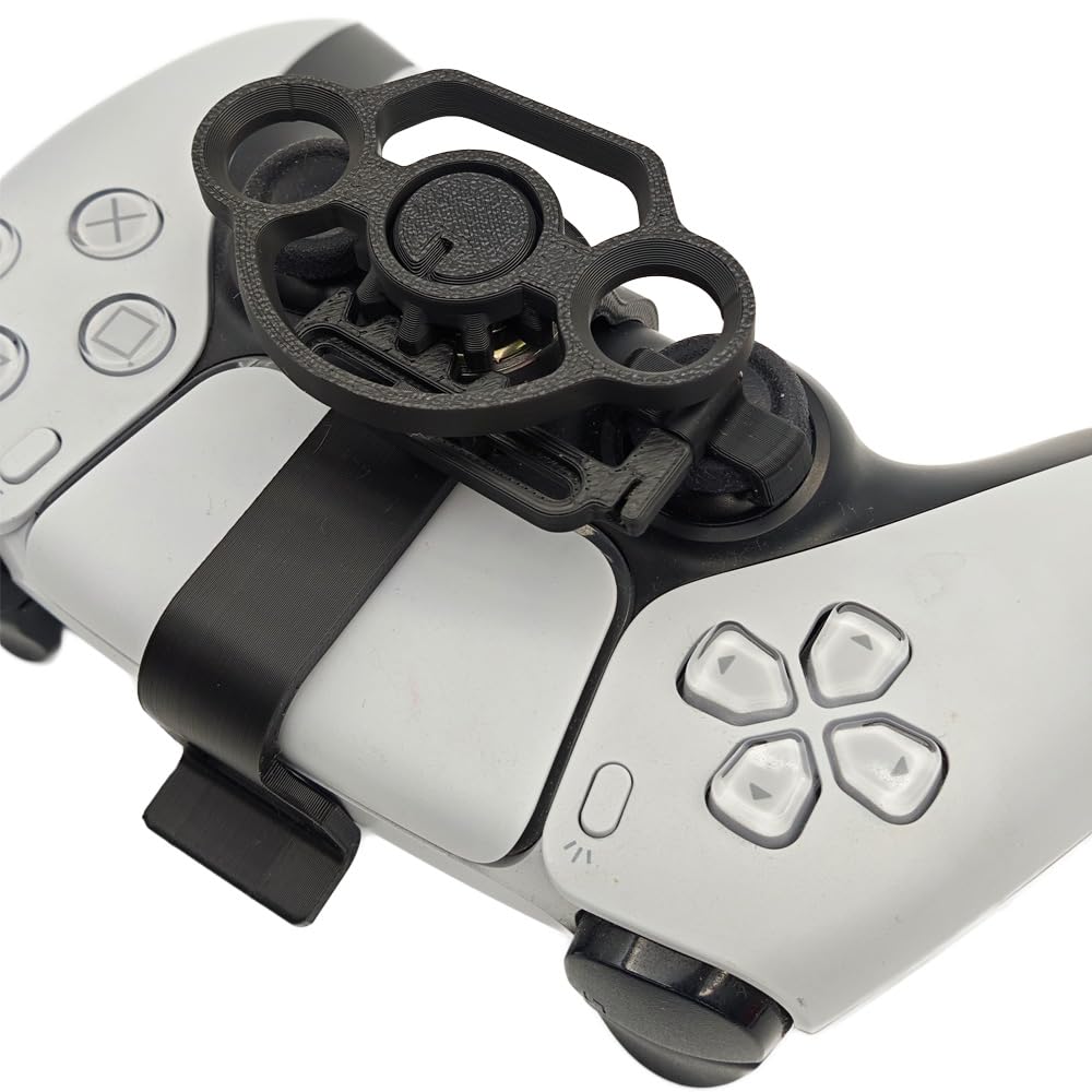 PS5/PS5 Slim Replacement Mini Racing Wheel - USB Game Controller Accessory with Haptic Feedback & Modular Design (Black) - Perfect for Racing Games & Simulation Driving
