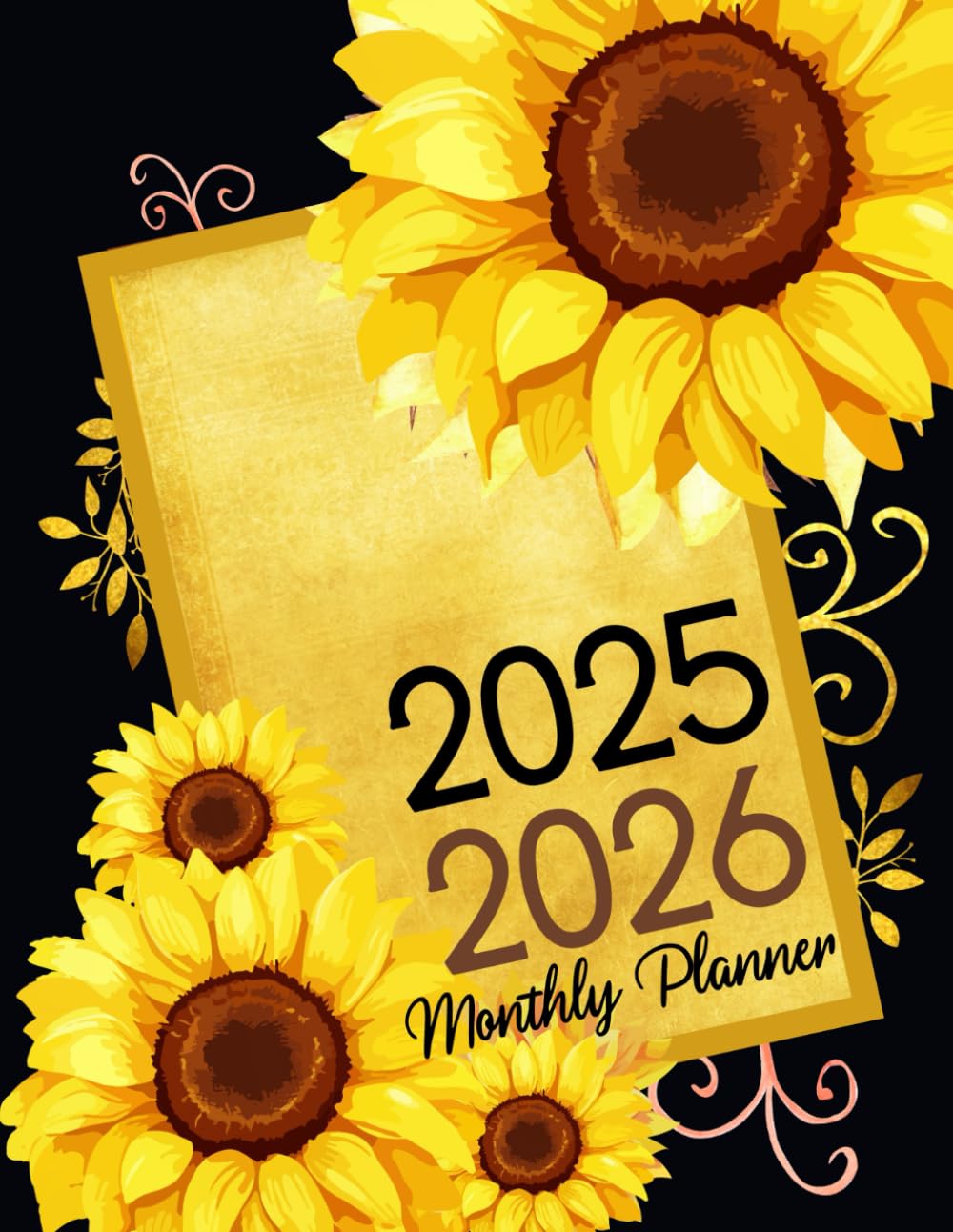 2025-2026 Two Year Monthly Planner with Holidays | January to December Calendar | Sunflower Design Cover | Perfect for Work, School & Personal Organization