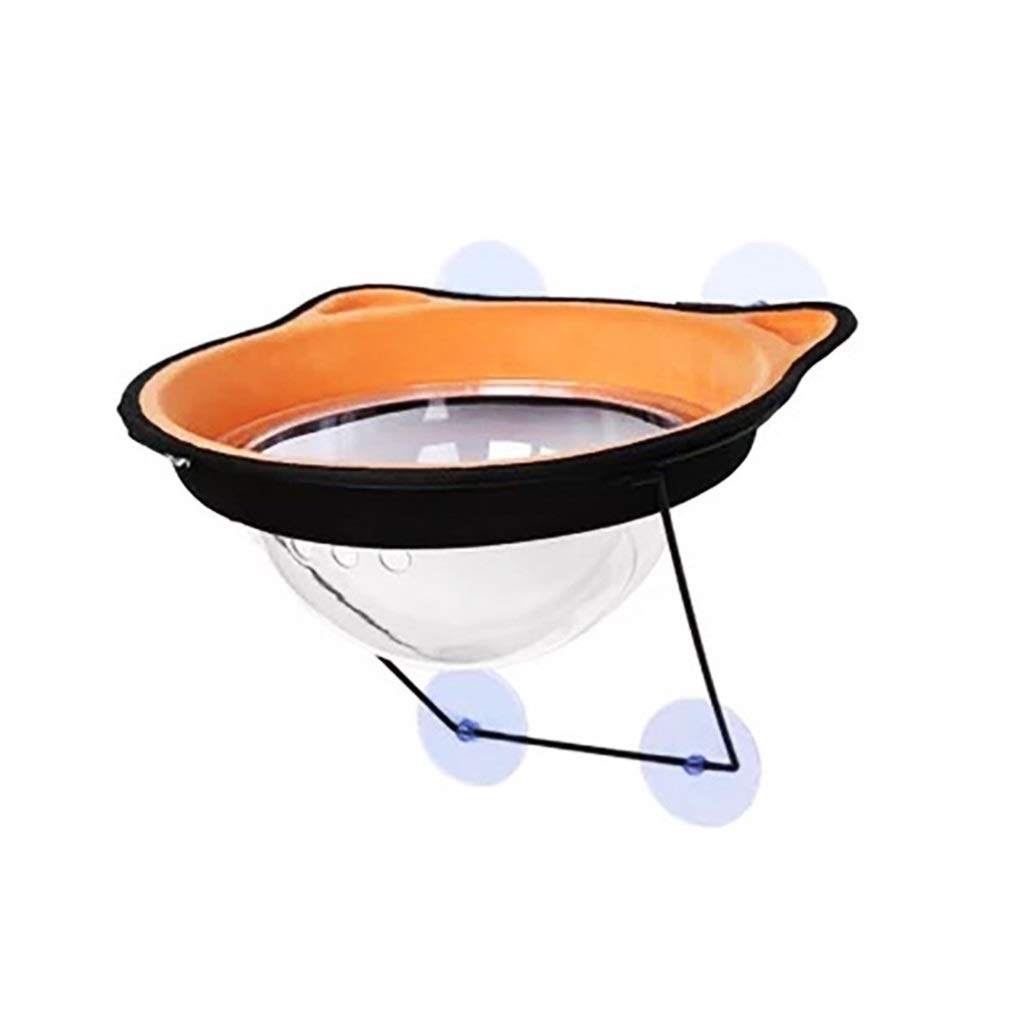 Premium Cat Window Perch with Suction Cups - 360° Sunbath Hammock Bed for Cats, Space-Saving Pet Resting Seat, 5 Color Options (Orange) - Perfect for Indoor Cats to Lounge & Watch Birds