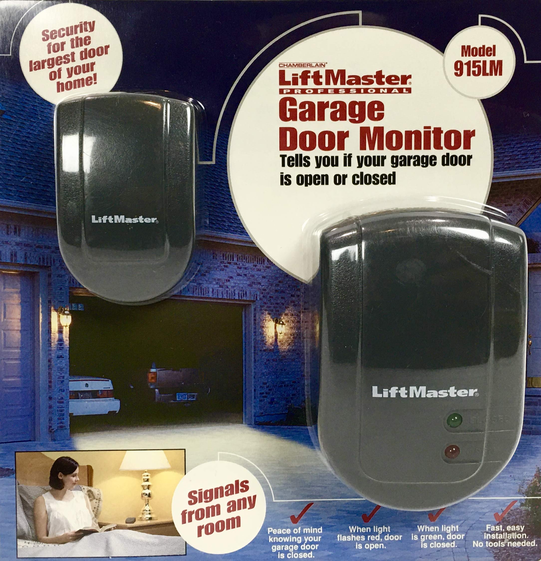 Liftmaster 915LM Wireless Garage Door Opener Remote Monitor - Smart Home Security System for Garage Doors - Perfect for Homeowners & Renters