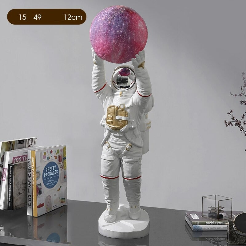 Astronaut Sculpture Statue Light - Unique LED Night Light for Home & Office Decor | Space-Themed Gift for Kids & Adults | Perfect for Bedroom, Living Room & Nursery