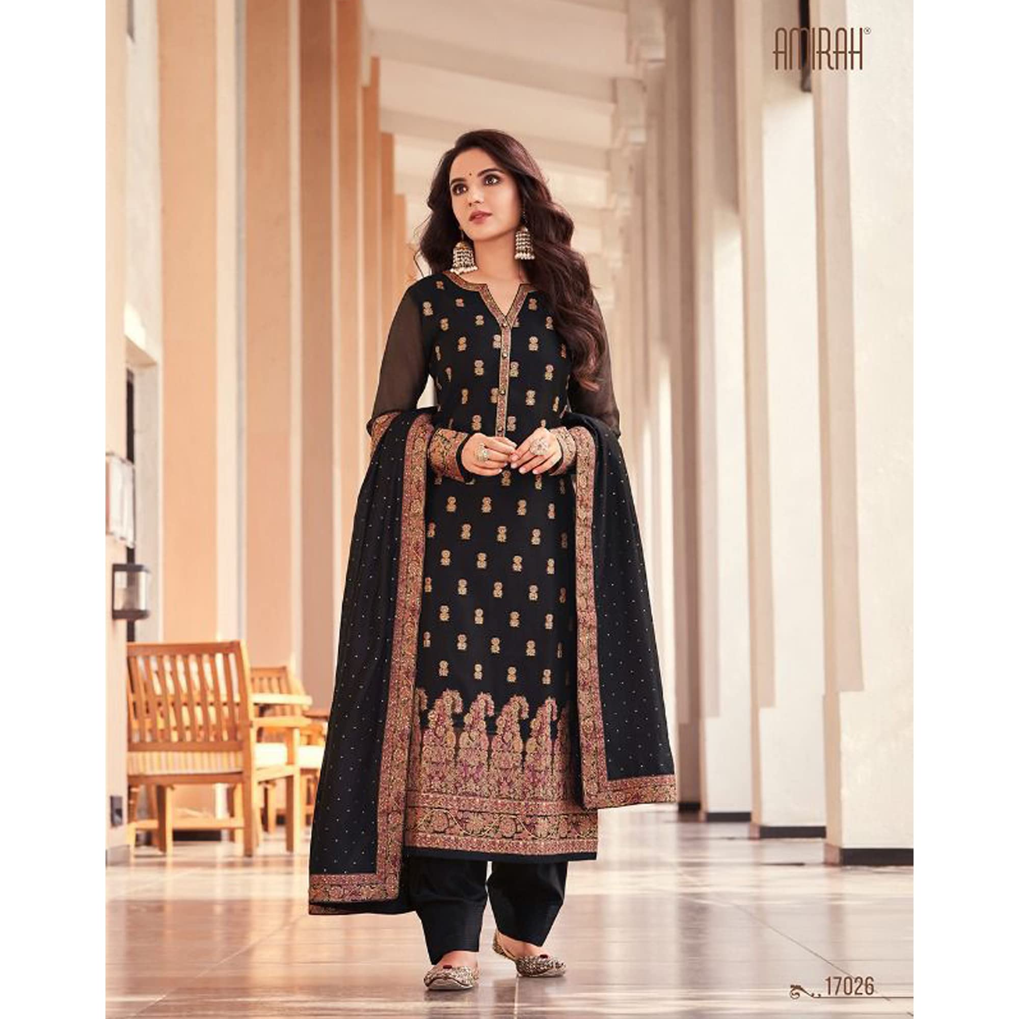 Exquisite Pakistani Kameez Salwar Suits with Hand Embroidery - Elegant Stitched Shalwar Kameez & Palazzo Pant Dress for Women | Perfect for Weddings, Parties & Festive Occasions
