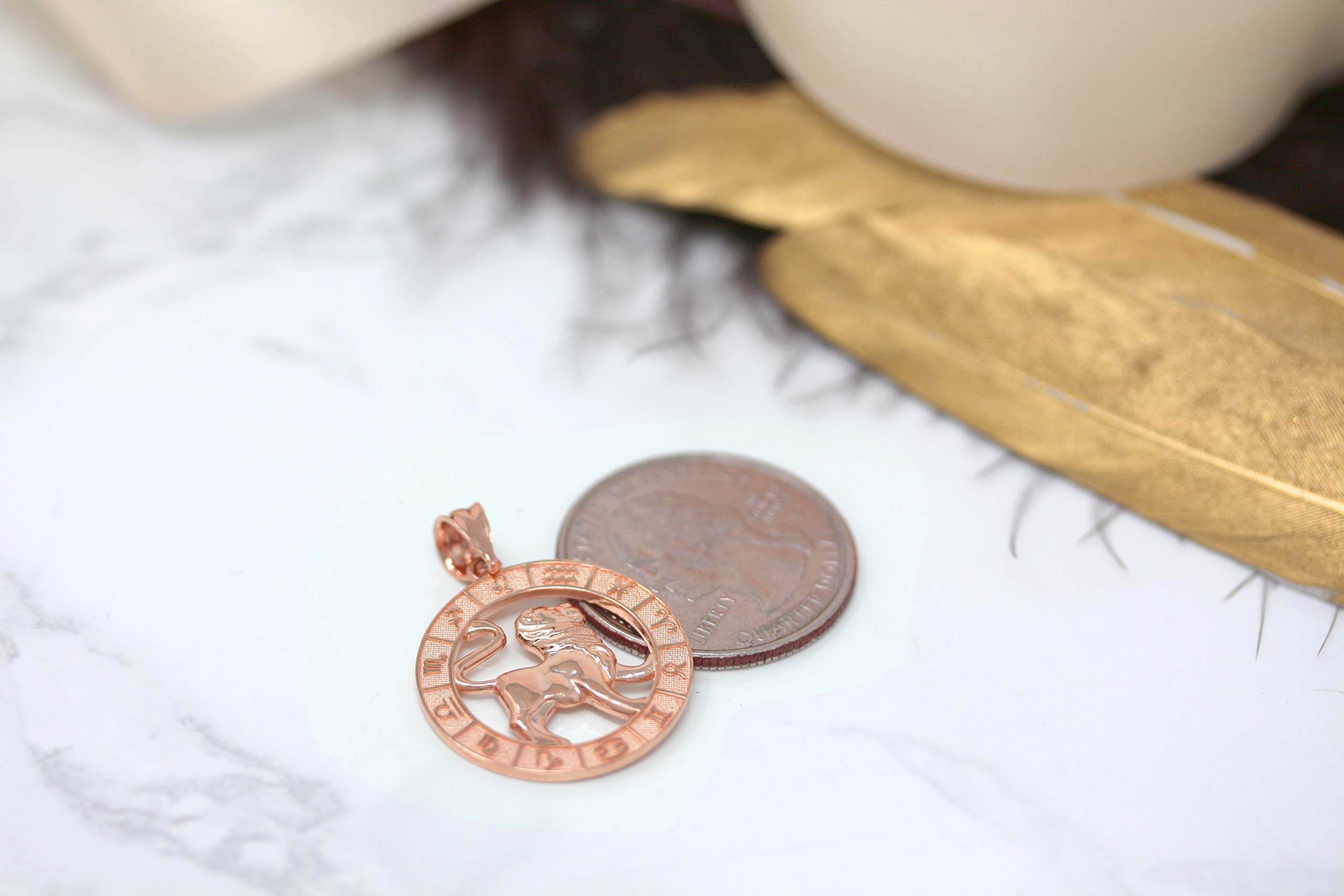 10K Rose Gold Zodiac Horoscope Pendant Necklace - Personalized Astrology Jewelry for Birthdays, Gifts & Spiritual Healing