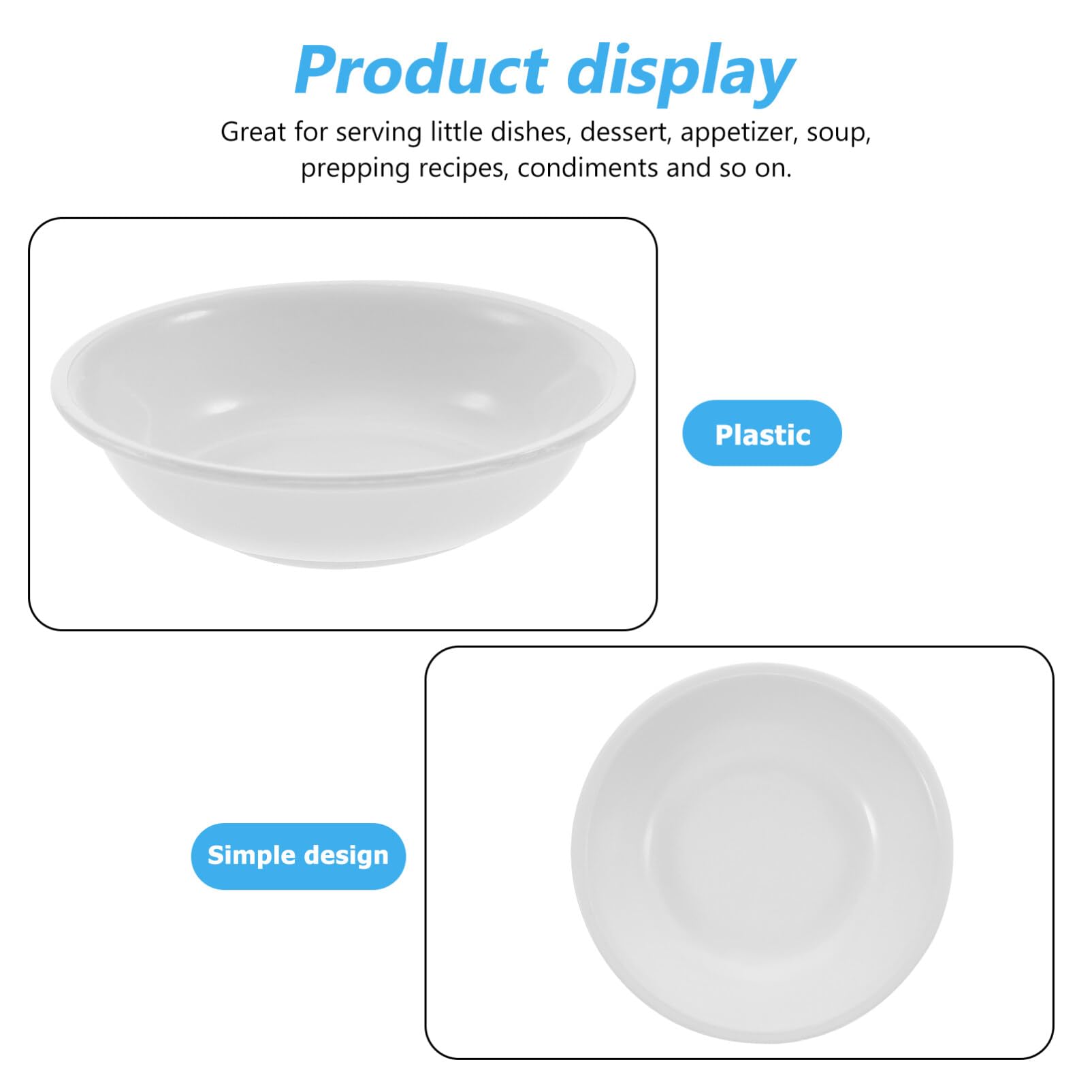 30-Piece Round Plastic Soy Sauce Dipping Bowls Set - Small Condiment Dishes for Sushi, Dumplings, Appetizers | Perfect for Restaurants, Catering & Home Dining