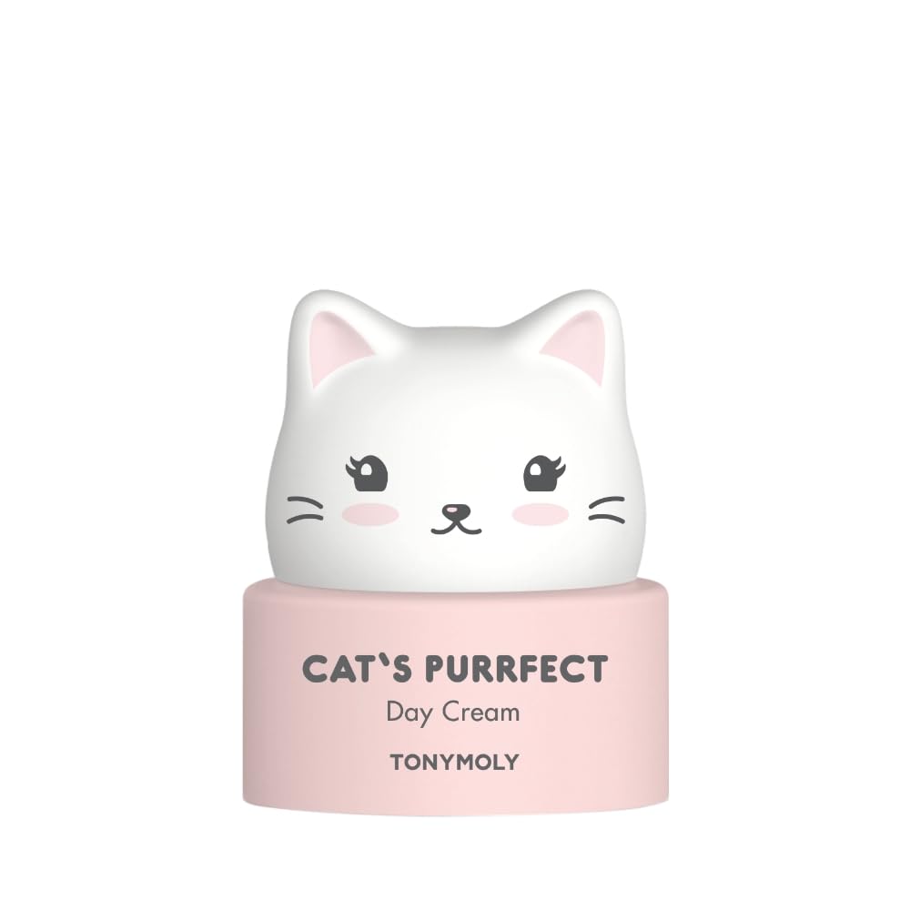 TONYMOLY Cat's Purrfect Day Cream - Lightweight Hydrating Face Moisturizer with Milk Protein for Soft & Glowing Skin, 50g - Perfect for Daily Skincare Routine & Dry Skin Relief