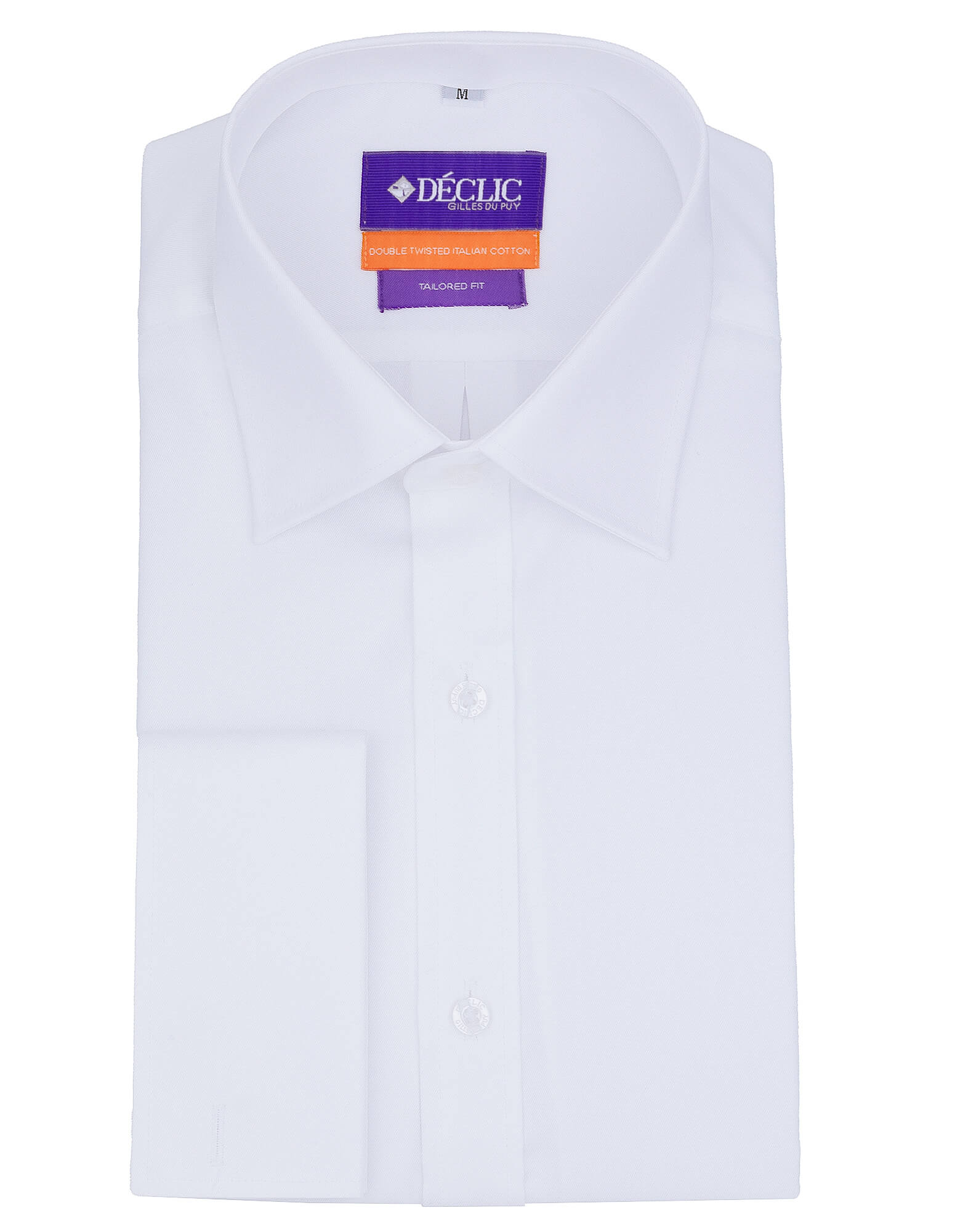 DÉCLIC Men's Tailored Slim Fit Dress Shirt with Double Cuffs - Formal Office Wear & Business Attire