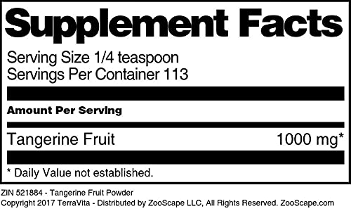 Organic Tangerine Fruit Powder 4 oz | Natural Vitamin C Supplement | ZIN: 521884 | for Smoothies, Baking & Healthy Drinks