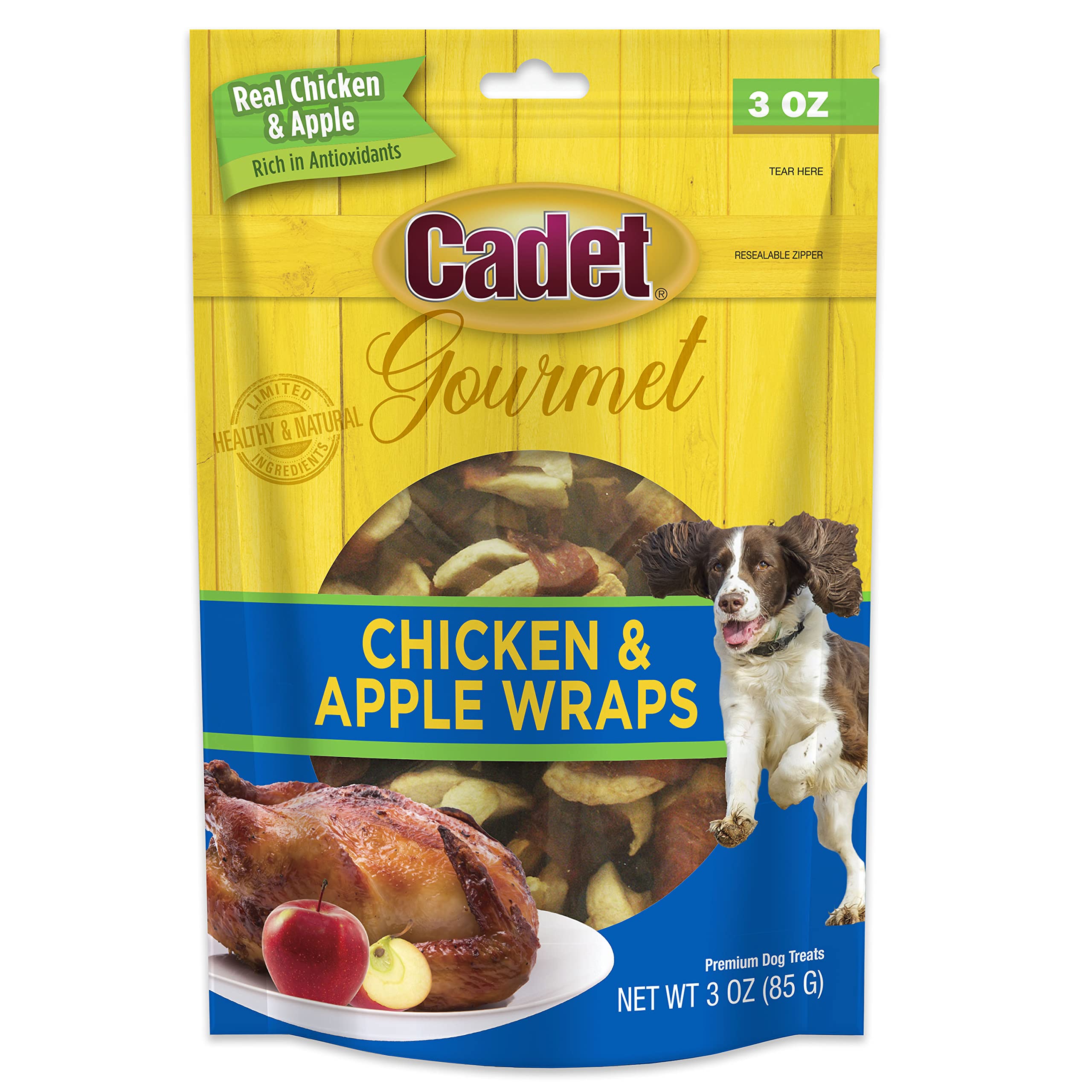 Premium Chicken & Apple Wrapped Dog Treats - All-Natural Training Snacks for Small & Large Breeds - USA Inspected & Tested (3 oz) - Perfect for Obedience Training & Reward-Based Learning