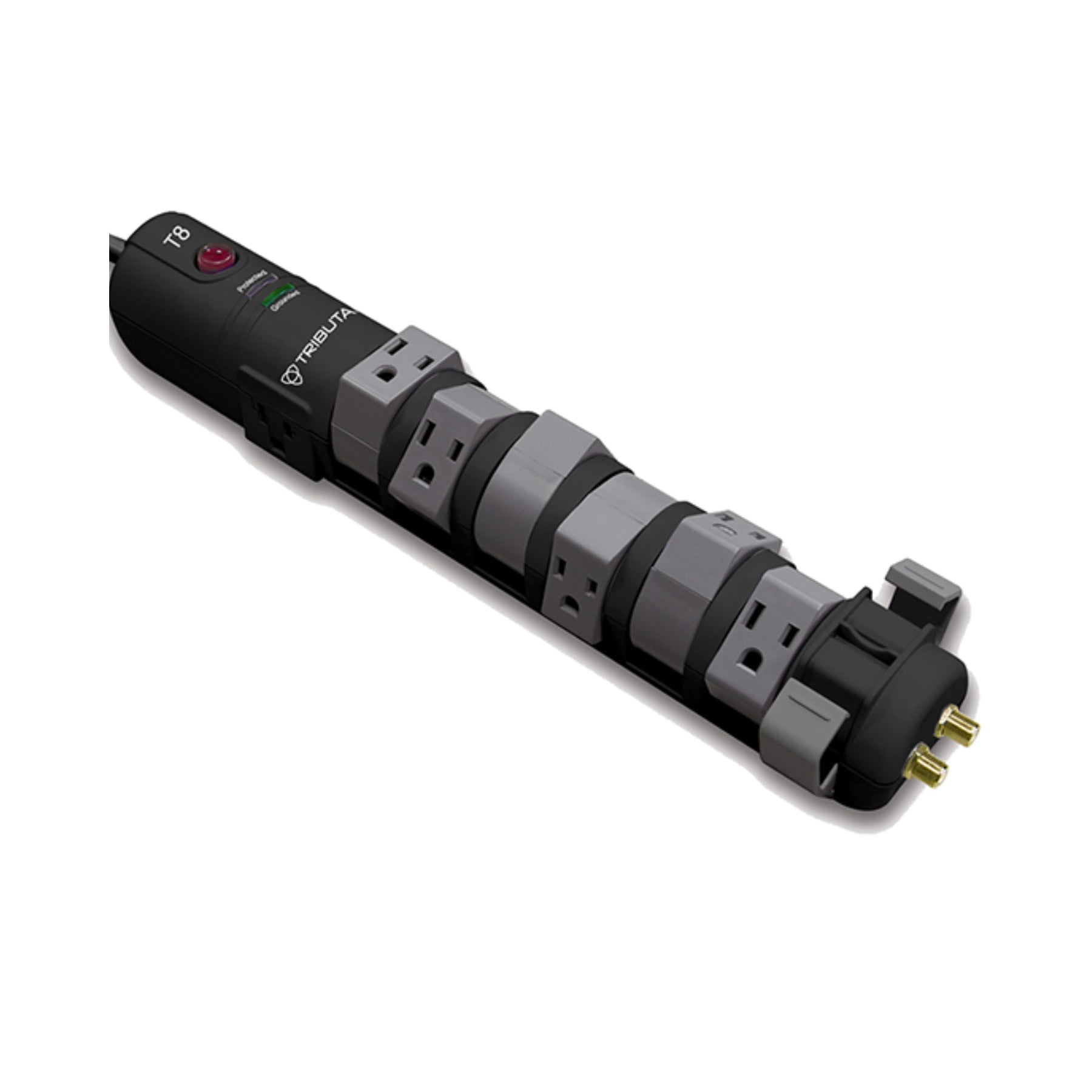 Tributaries T8 8-Outlet Surge Protector Power Strip with 2160 Joules, 12ft Cord - Perfect for Home Office, Entertainment Centers & Electronics Protection