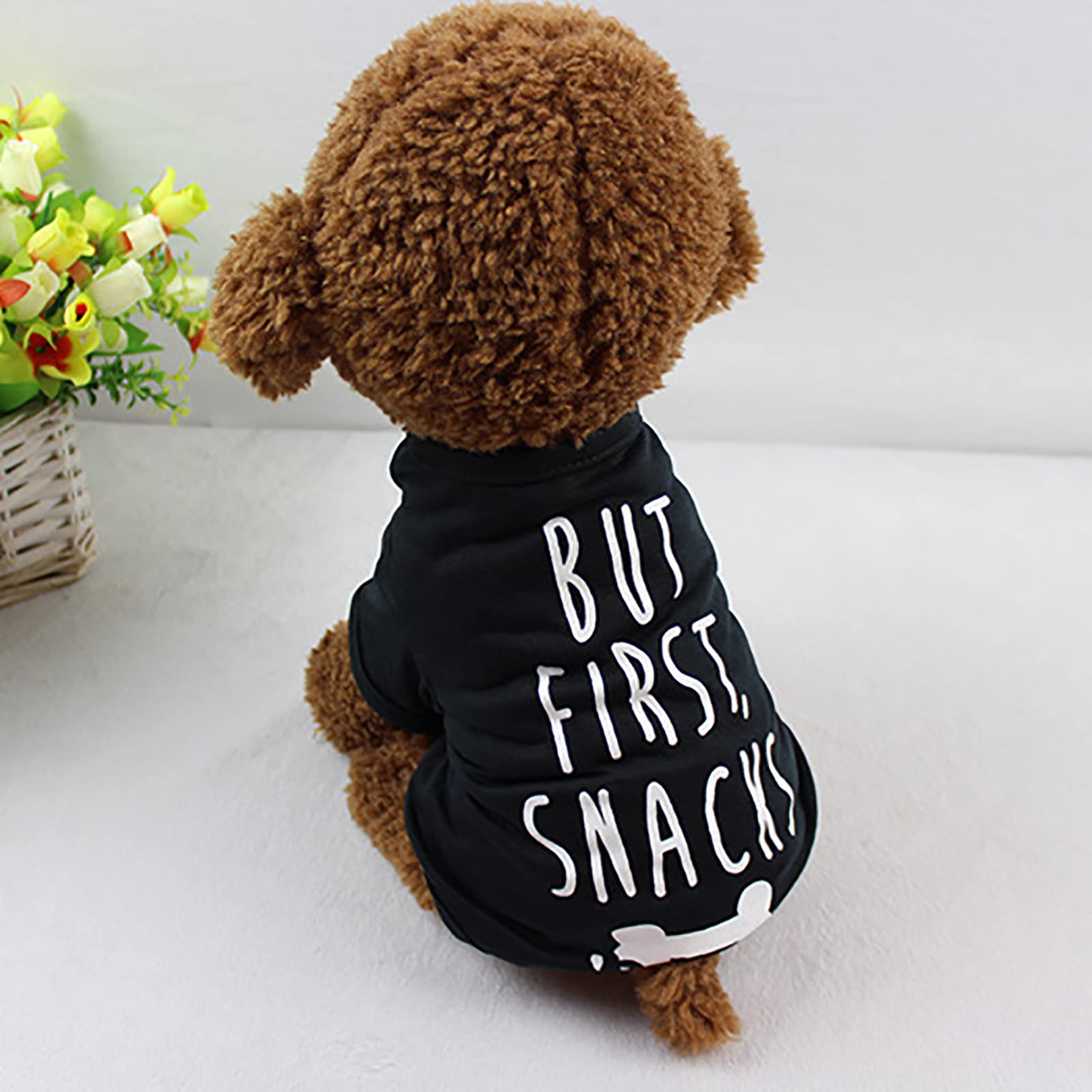 Jolincc Winter Dog Sweater - Warm Polyester Pet Vest for Small & Large Dogs - Cozy Puppy Costume in Black XS - Perfect for Cold Weather Walks & Indoor Comfort