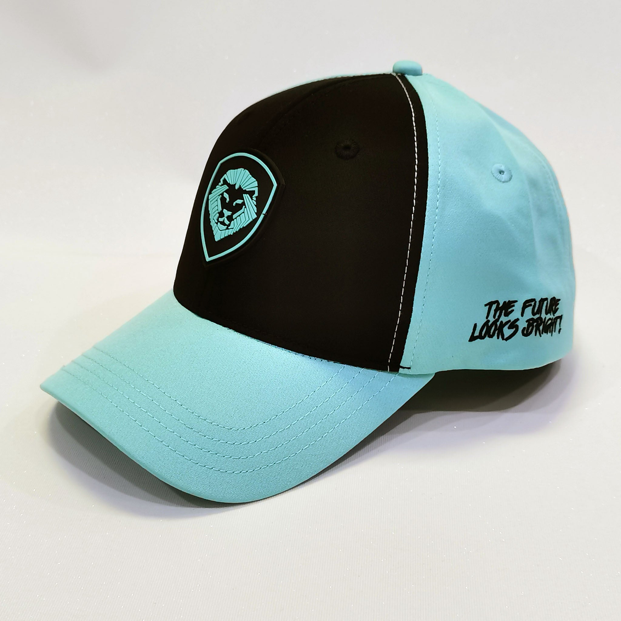 VT Shield Logo Future Looks Bright Snapback Hat - Black & Sky Blue Adjustable Baseball Cap for Men & Women | Perfect for Sports, Outdoor Activities & Casual Wear