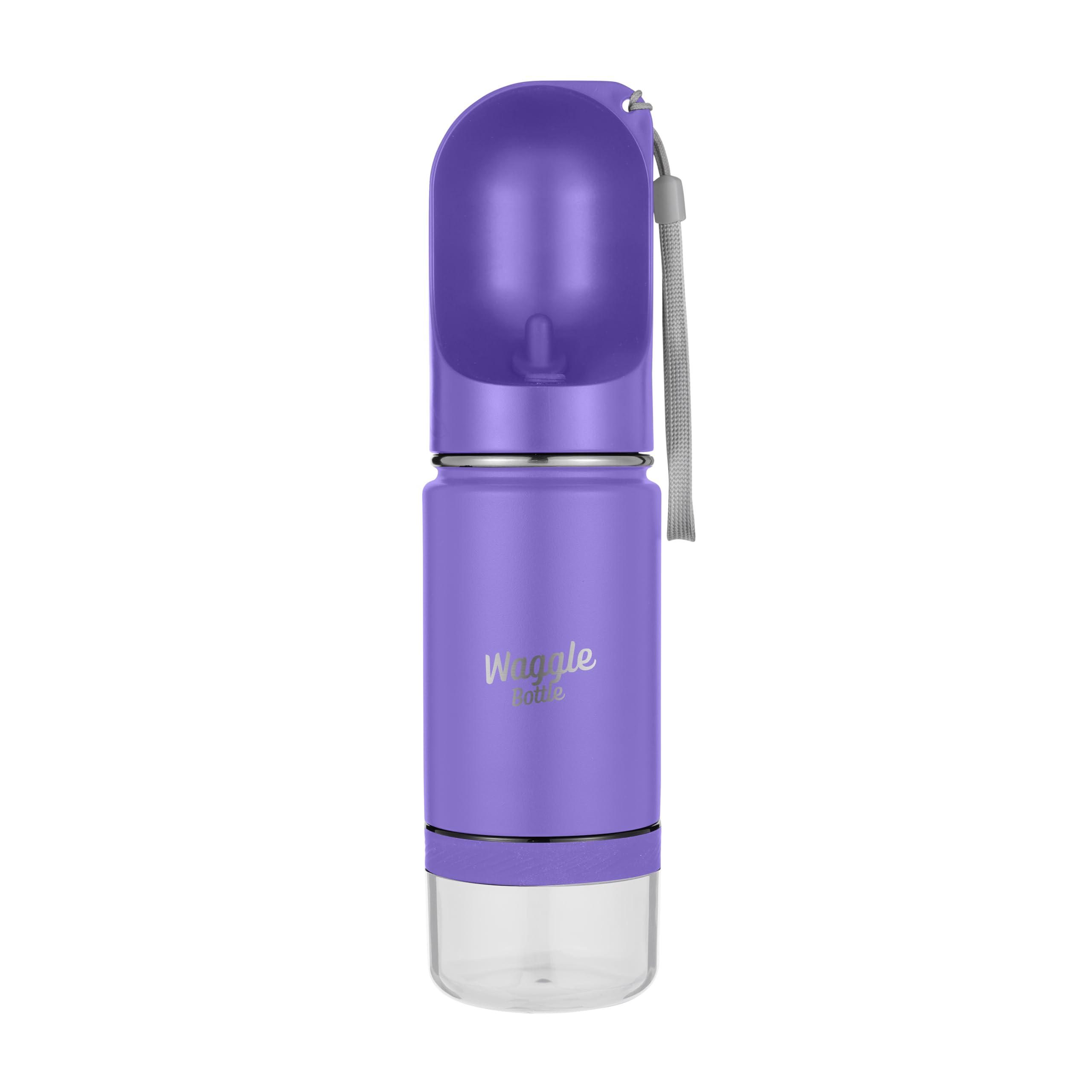 **Stainless Steel Dog Travel Water Bottle - Vacuum Insulated Portable Pet Water Dispenser with Snack Container for Dogs - Perfect for Hiking, Walking, Camping & Outdoor Adventures (Lavender)**