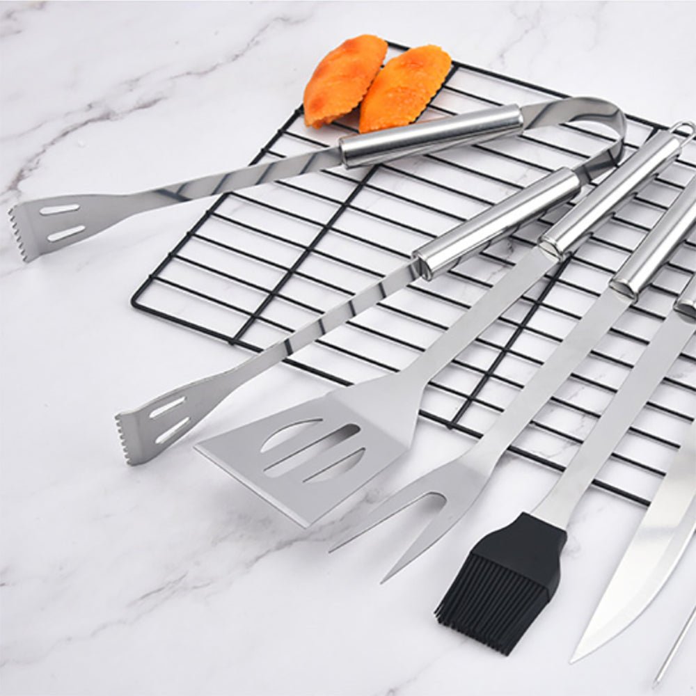 Premium Emilio 15-Piece Stainless Steel BBQ Grill Tool Set with Carrying Case - Perfect for Backyard Grilling, Camping & Outdoor Cooking Parties