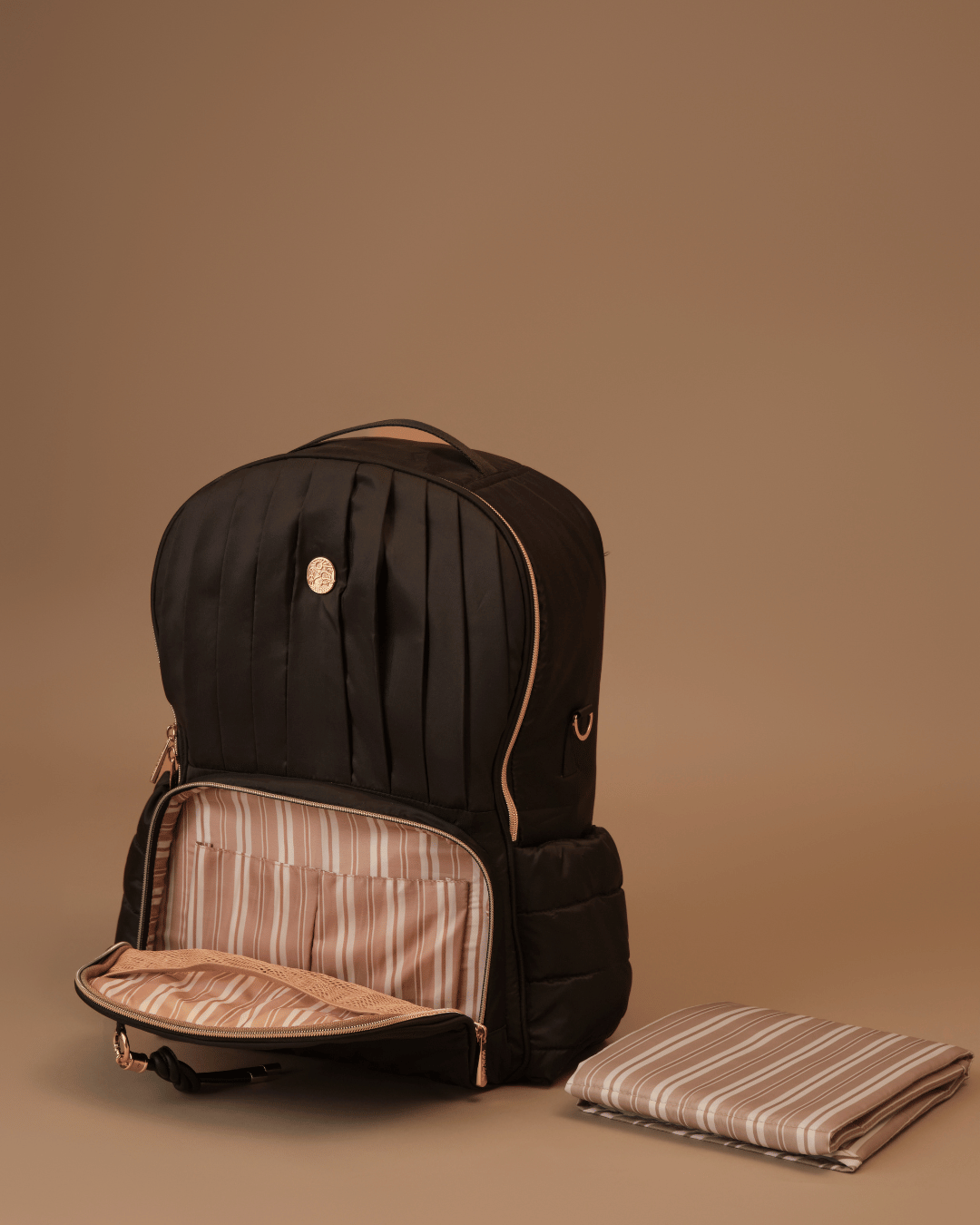 Premium Black Diaper Bag for Moms - The Coast Diaper Bag with Multiple Pockets & Insulated Bottle Holder | Perfect for Baby Outings, Travel & Everyday Use