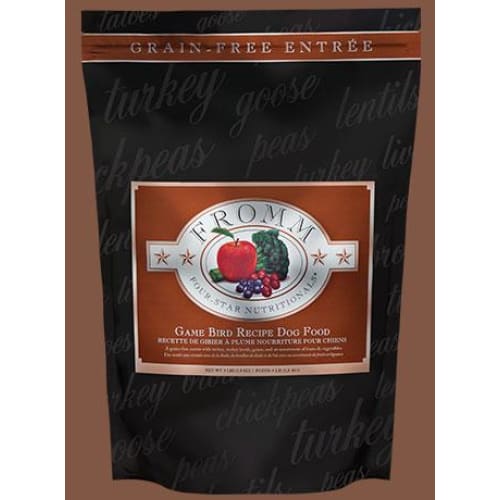 Fromm Family Game Bird Recipe Grain-Free Dry Dog Food - High Protein, Natural Ingredients for All Breeds (4lb & 15lb) - Perfect for Sensitive Stomachs & Active Dogs