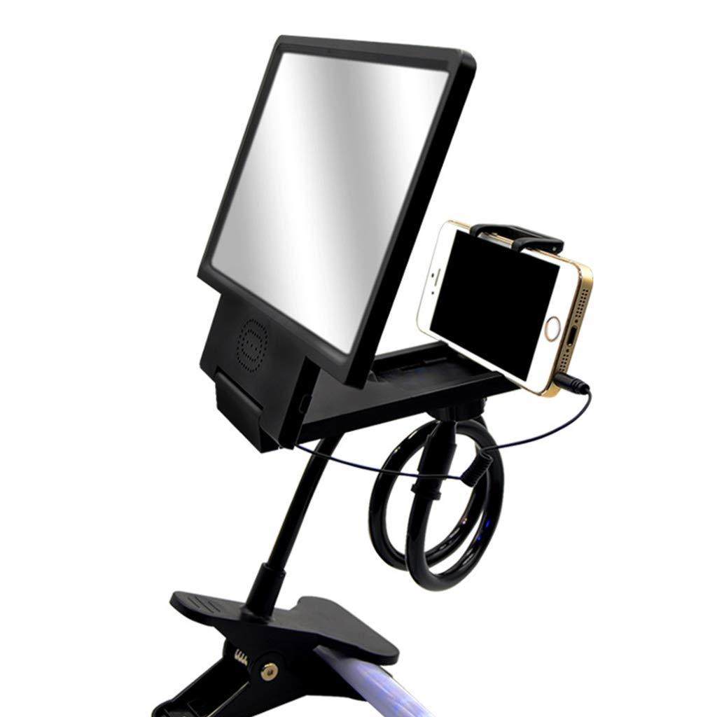OFFA 8 Inch 3D Phone Screen Magnifier with Holder Bracket - Universal Smartphone Screen Amplifier & Magnifying Glass (Black) - Perfect for Movies, Gaming & Reading on All Mobile Devices