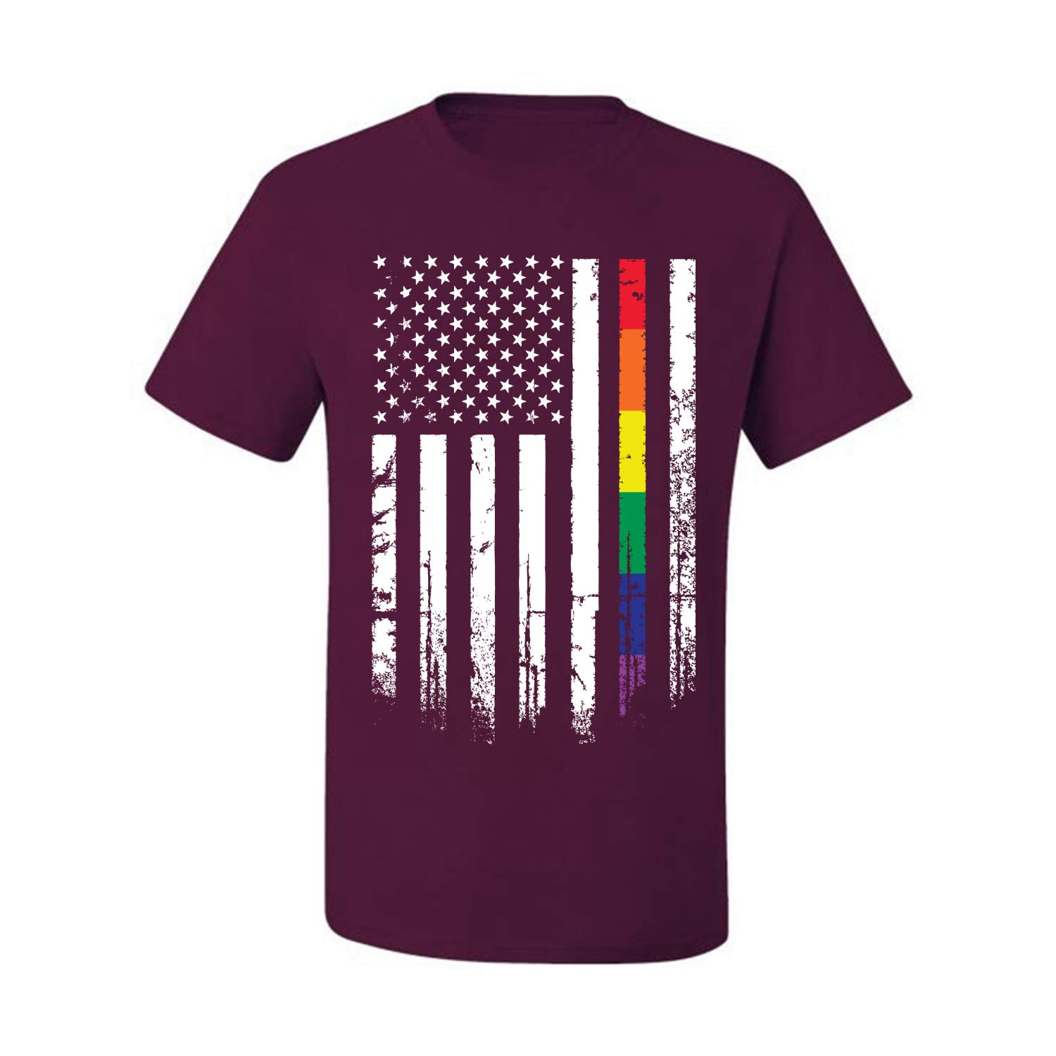 USA Gay Pride Rainbow American Flag LGBT Pride Men's Graphic T-Shirt - Comfortable Cotton Tee for Pride Parades, LGBTQ+ Events & Everyday Wear