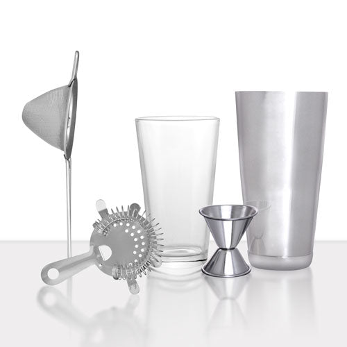 BarConic® 5-Piece Professional Cocktail Shaker Set with Double Strainer - Perfect for Home Bars, Mixology Enthusiasts & Professional Bartenders