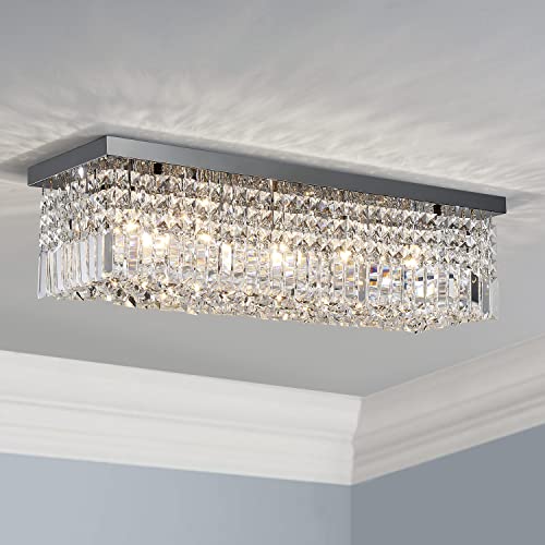 Clear Crystal & Chrome Flush Mount