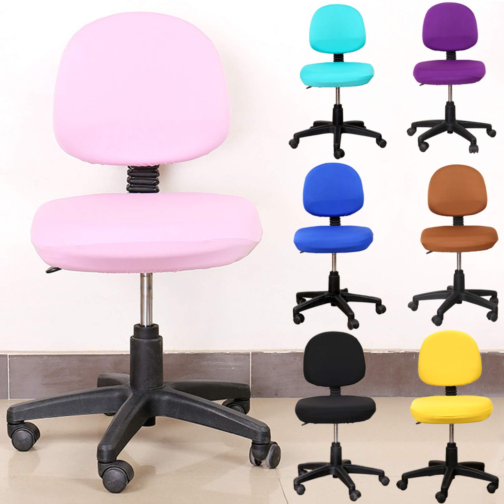 KKONION Stretchable Office Chair Cover - Removable Washable Swivel Armchair Protector for Computer Desk Chairs | Perfect for Home Office, Gaming & Workspace